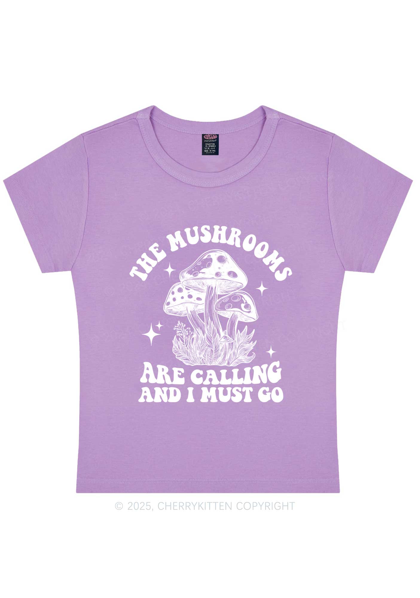 The Mushrooms Are Calling Y2K Baby Tee Cherrykitten - Image 6