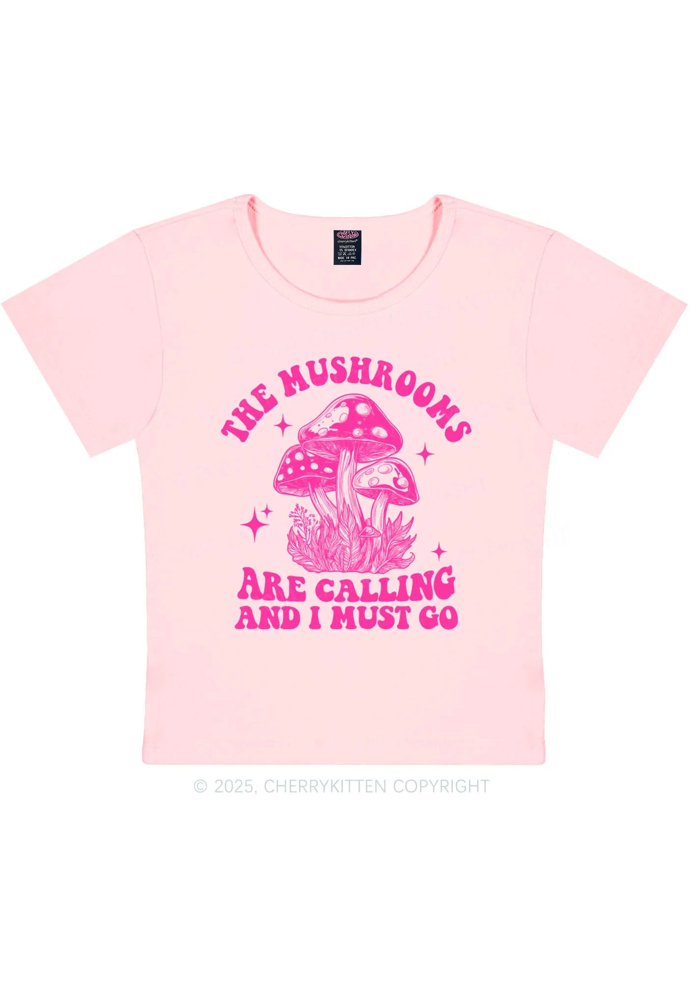 The Mushrooms Are Calling Y2K Baby Tee Cherrykitten - Image 8