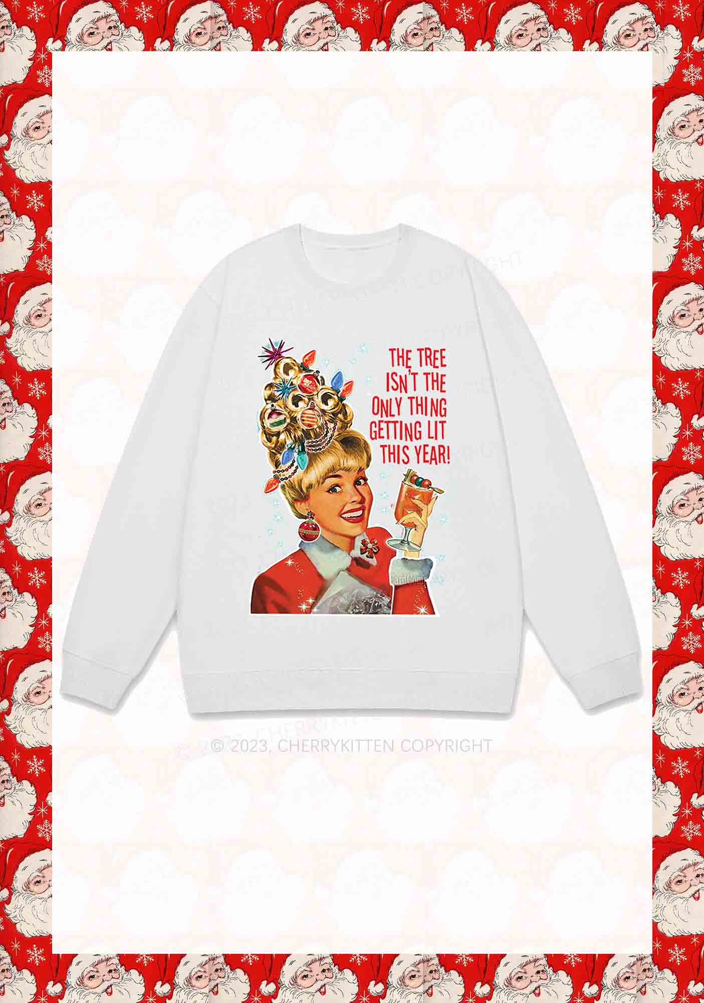 The Only Thing Getting Lit This Year Christmas Y2K Sweatshirt Cherrykitten - Image 3