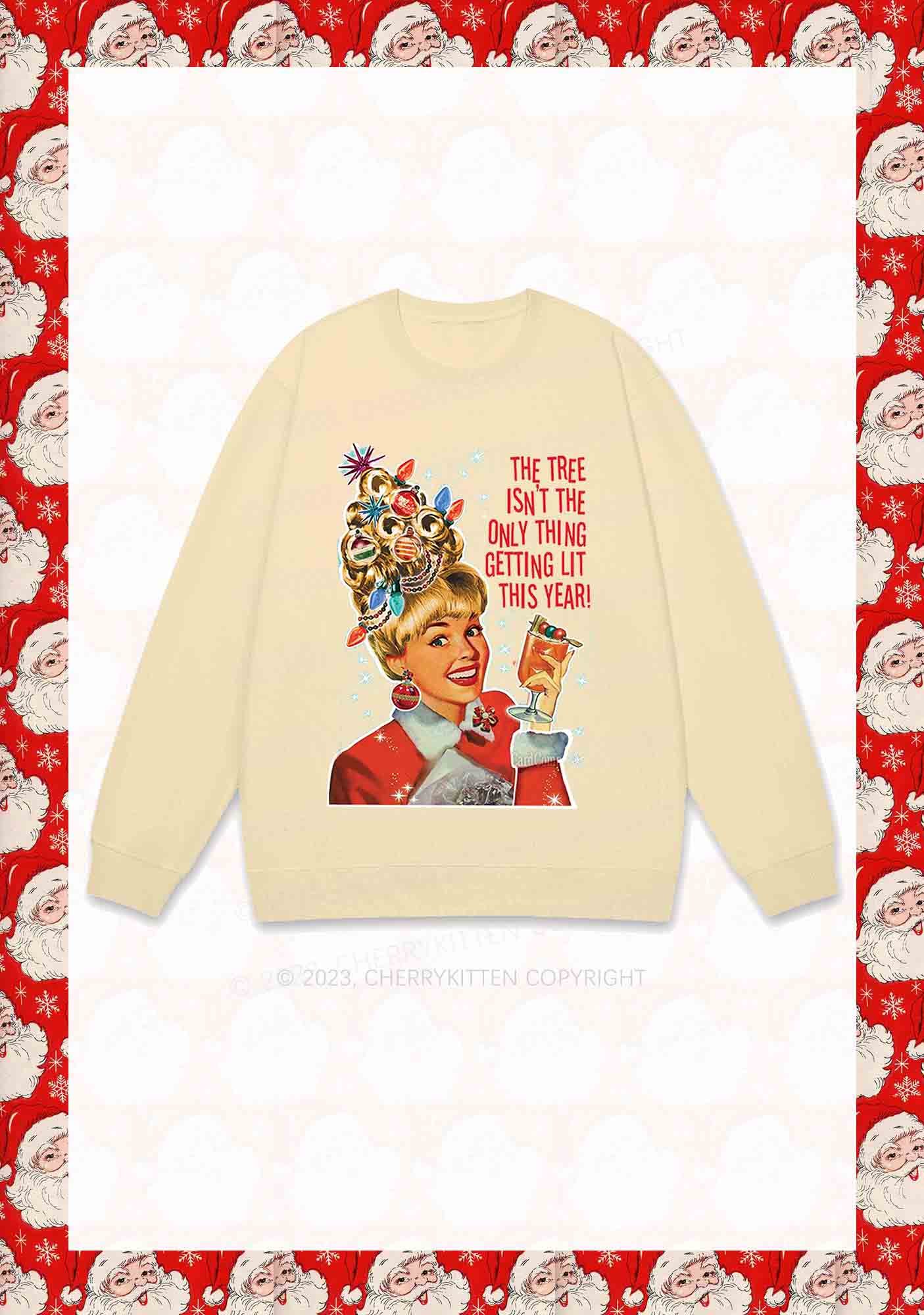 The Only Thing Getting Lit This Year Christmas Y2K Sweatshirt Cherrykitten - Image 4