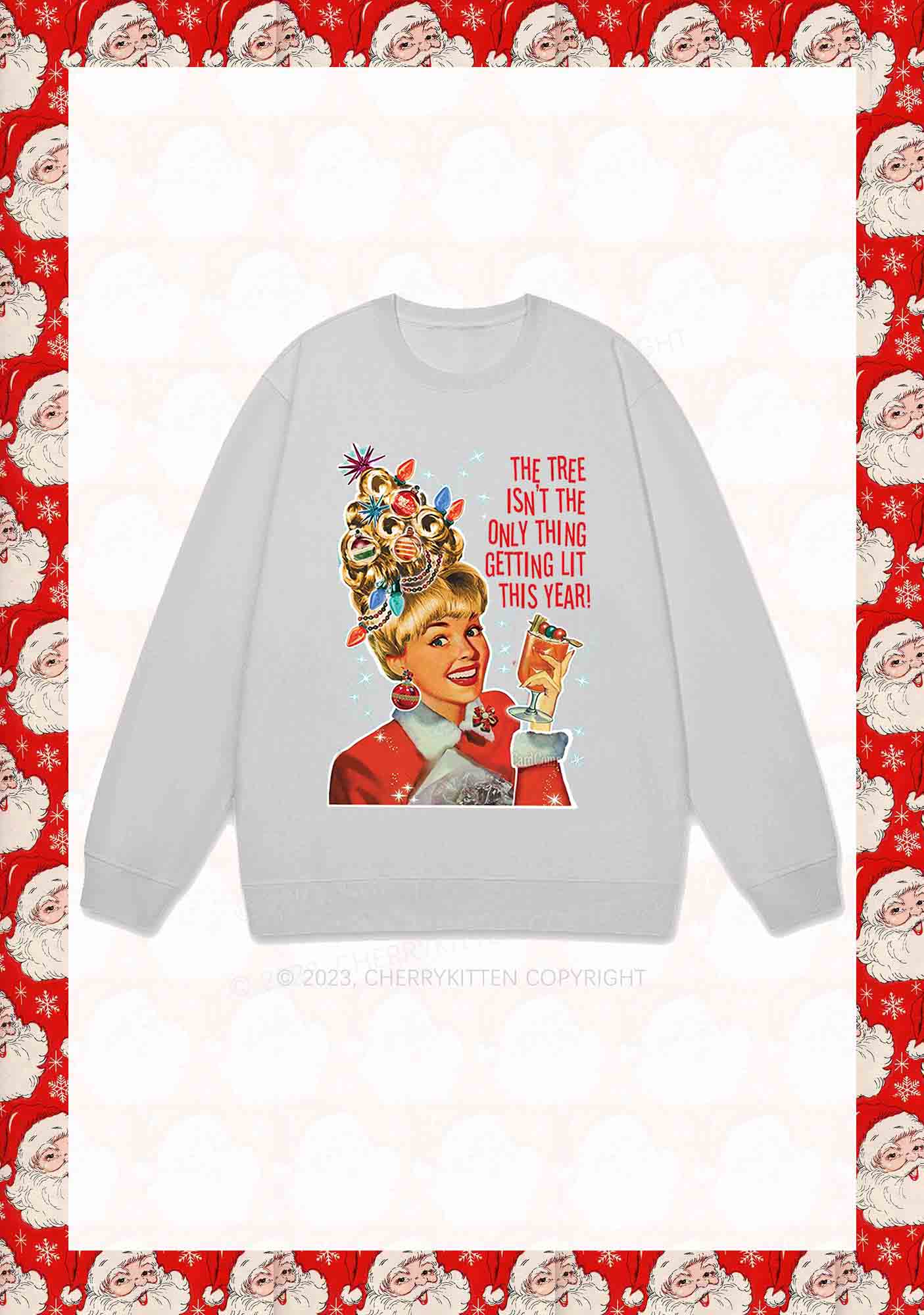 The Only Thing Getting Lit This Year Christmas Y2K Sweatshirt Cherrykitten - Image 5