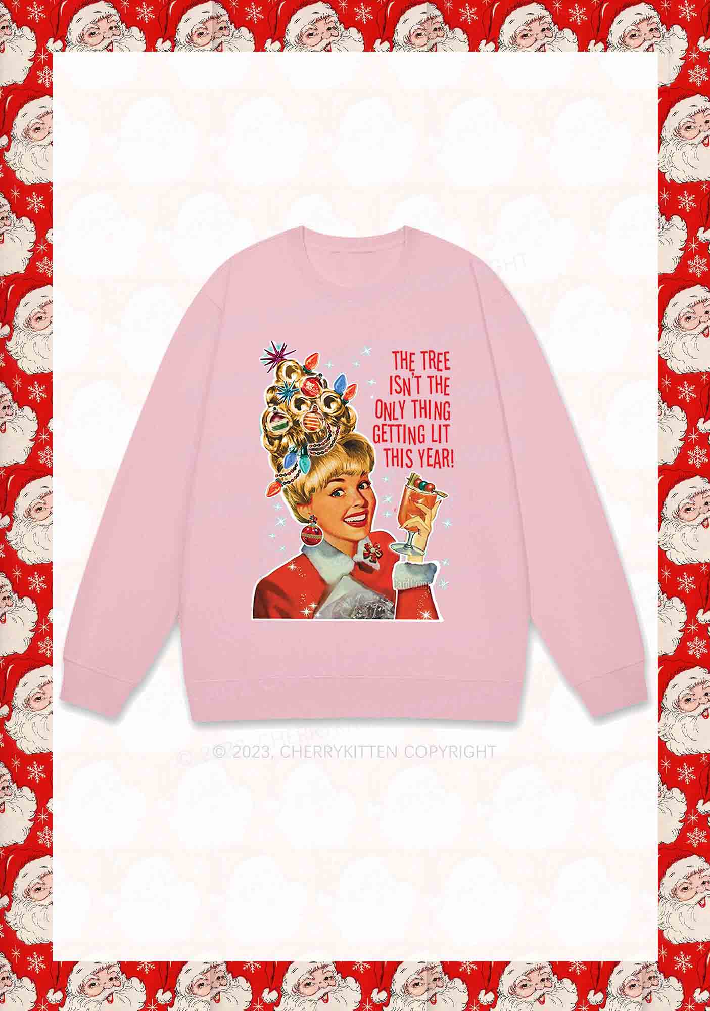 The Only Thing Getting Lit This Year Christmas Y2K Sweatshirt Cherrykitten - Image 6