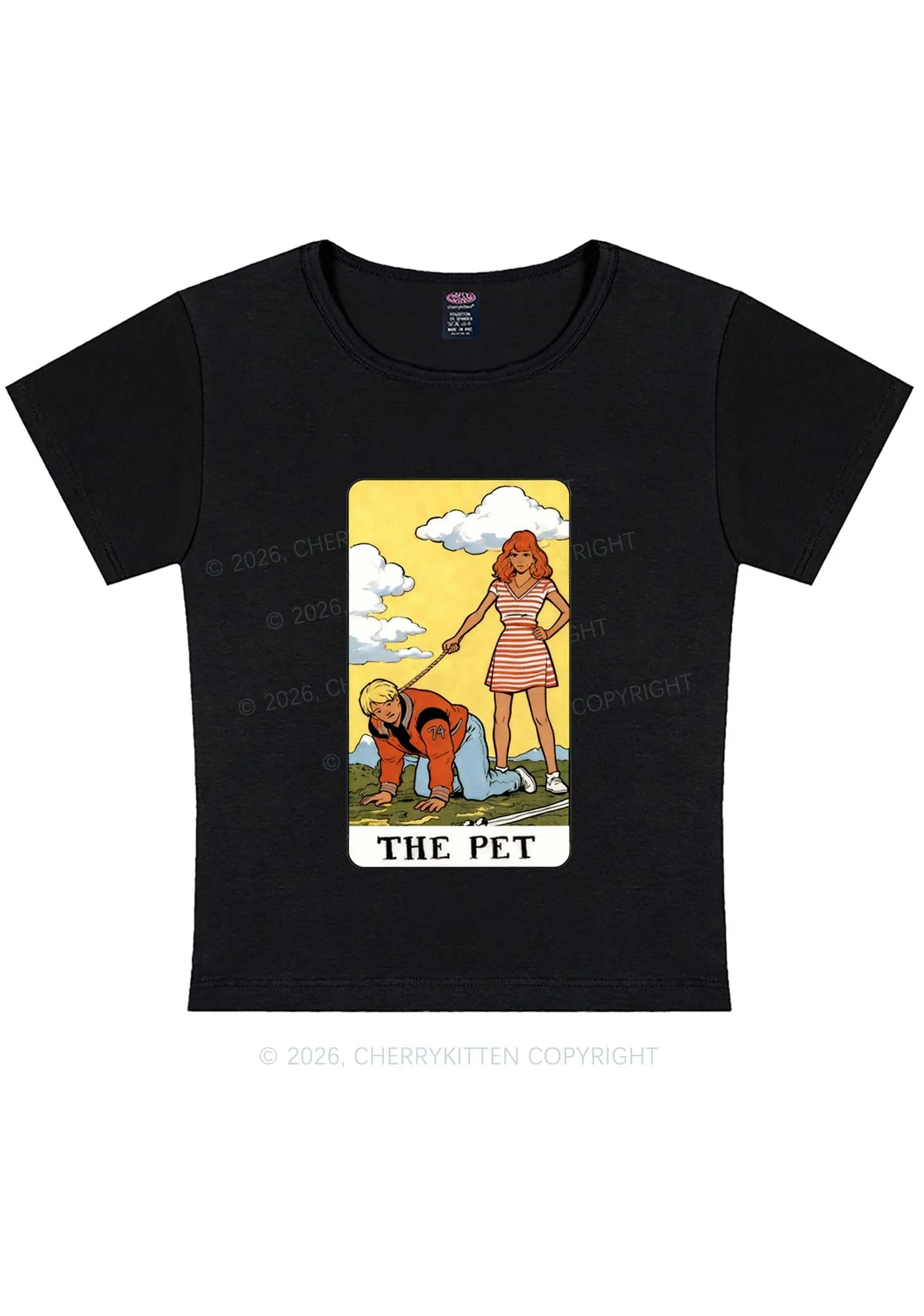 The Pet Y2K Baby Tee Cherrykitten - Image 3
