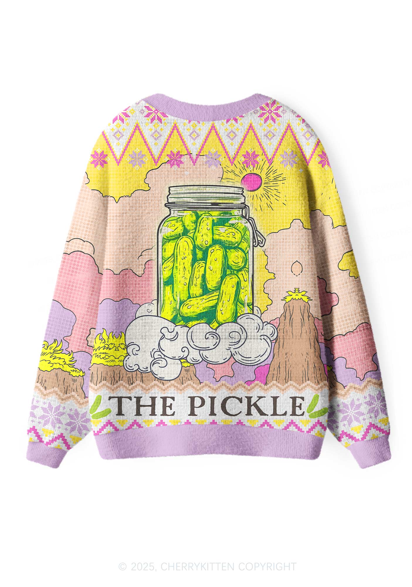 The Pickle Y2K Christmas Cardigan Knit Sweatshirt Cherrykitten - Image 3
