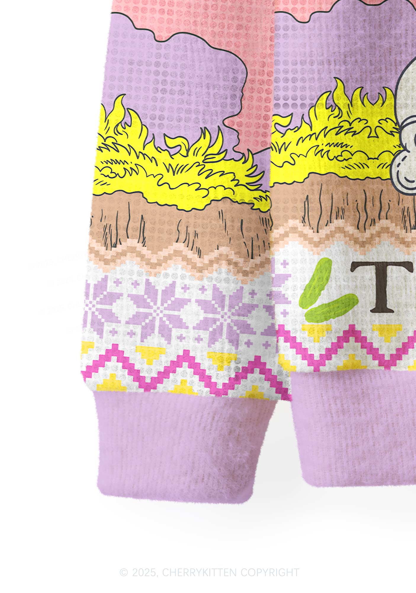 The Pickle Y2K Christmas Cardigan Knit Sweatshirt Cherrykitten - Image 4