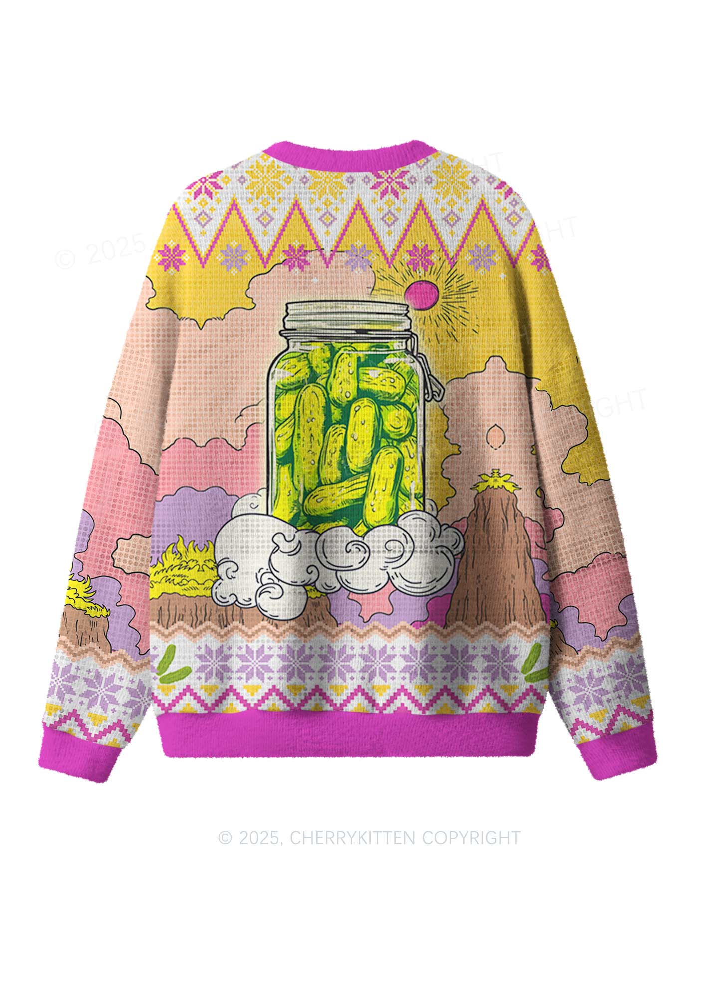 The Pickle Y2K Christmas Knit Sweatshirt Cherrykitten - Image 2