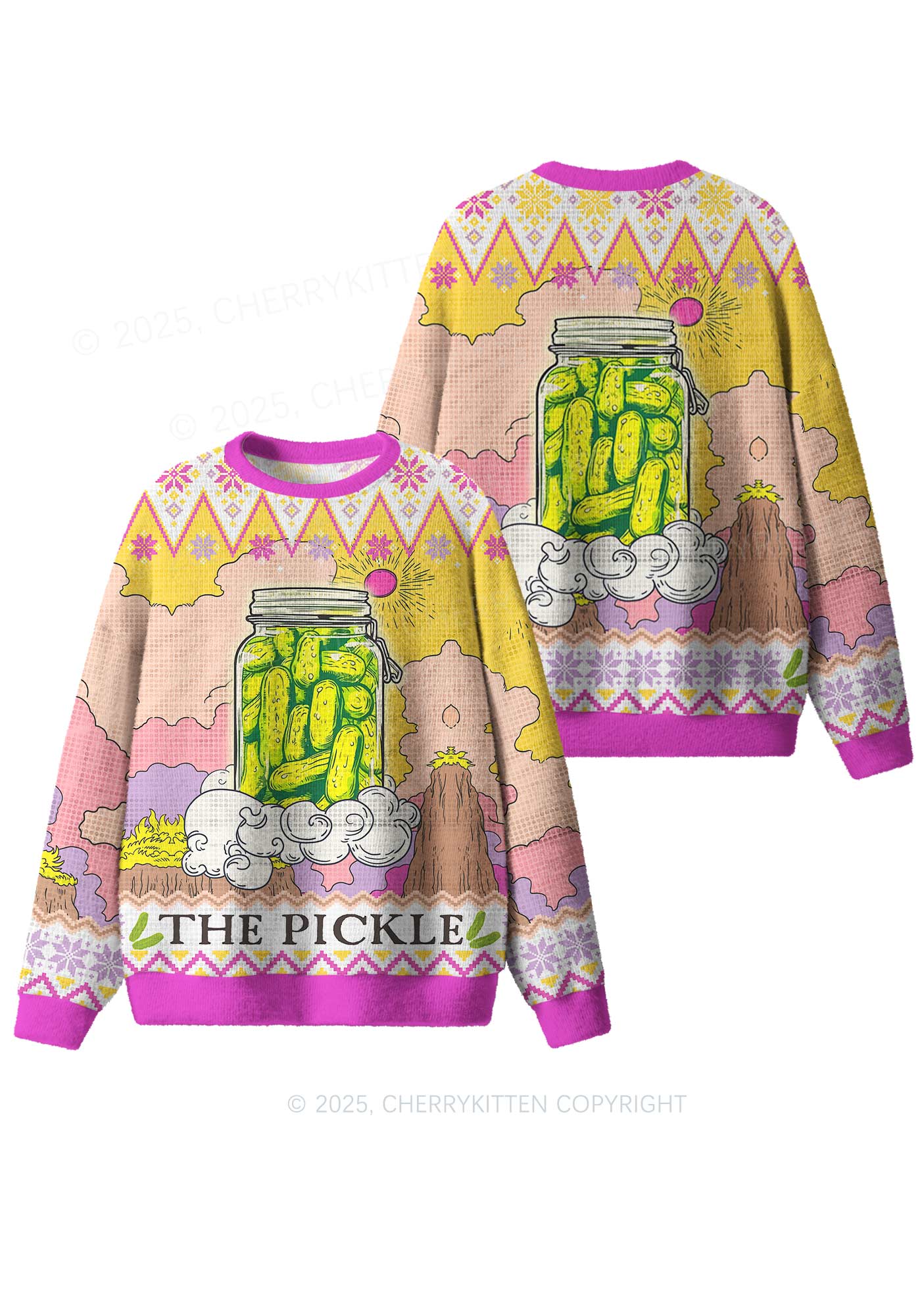 The Pickle Y2K Christmas Knit Sweatshirt Cherrykitten - Image 3