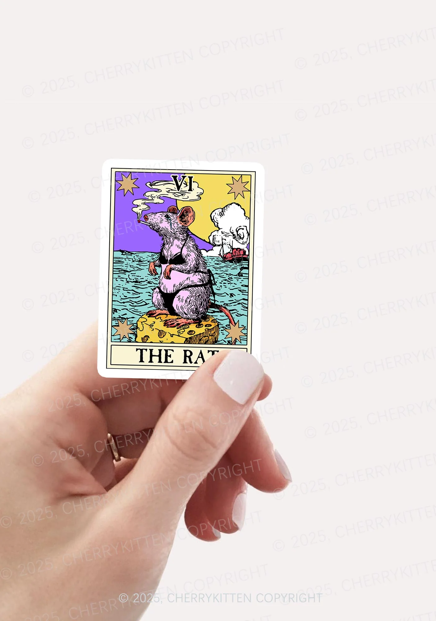 The Rat Smoking 1Pc Y2K Sticker Cherrykitten - Image 2