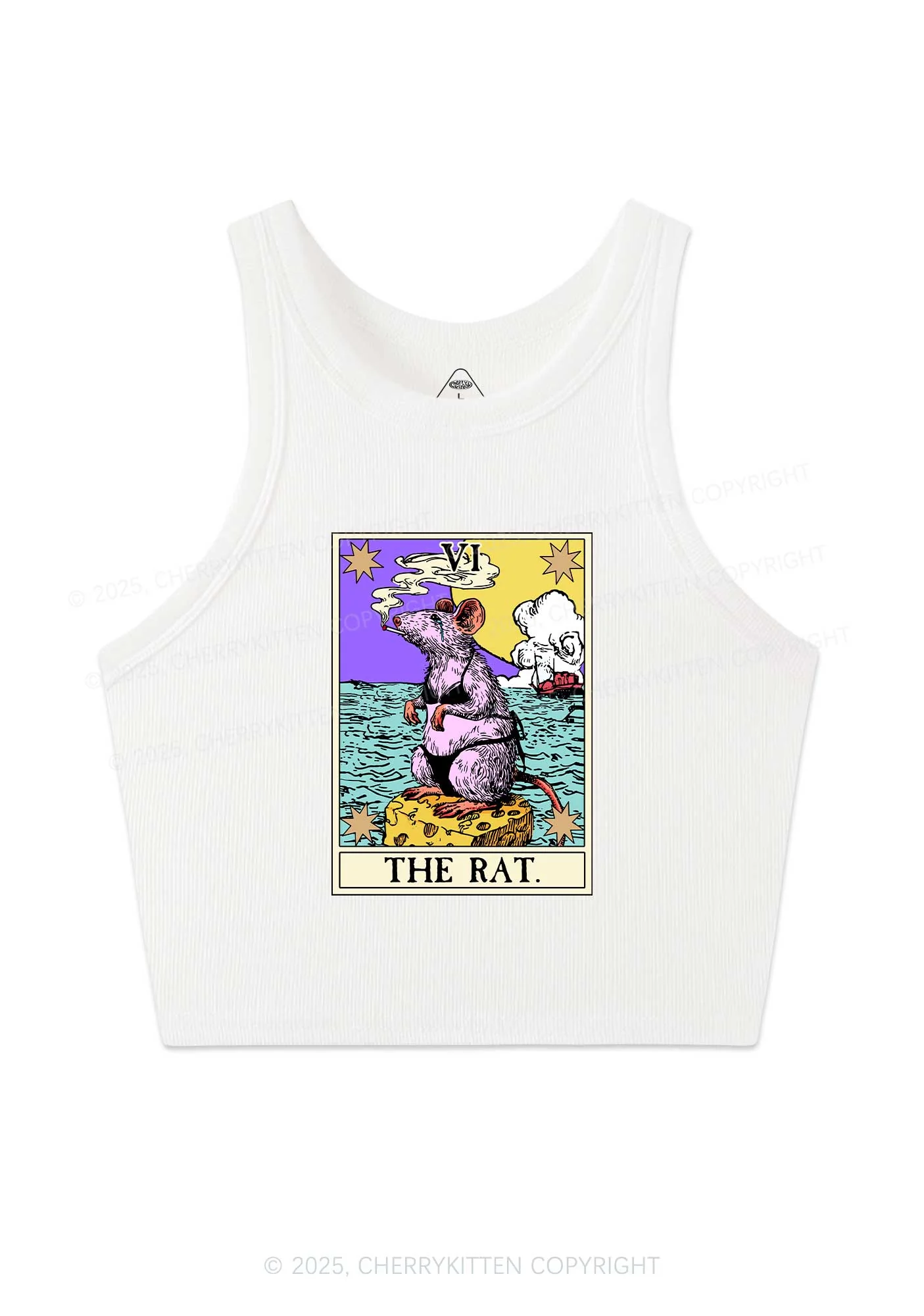 The Rat Smoking Y2K Crop Tank Top Cherrykitten - Image 3