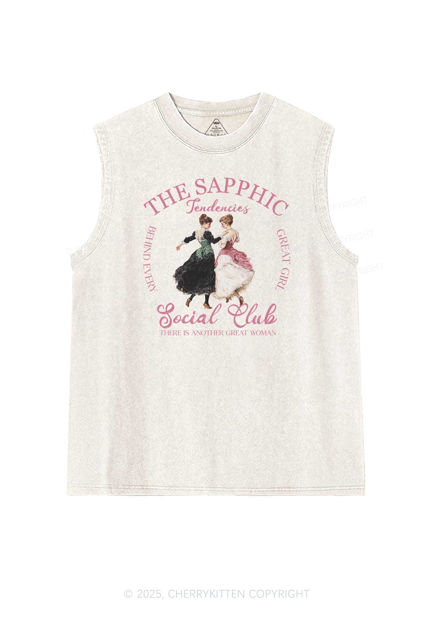 The Sapphic Pride Y2K Washed Muscle Tank Cherrykitten - Image 3