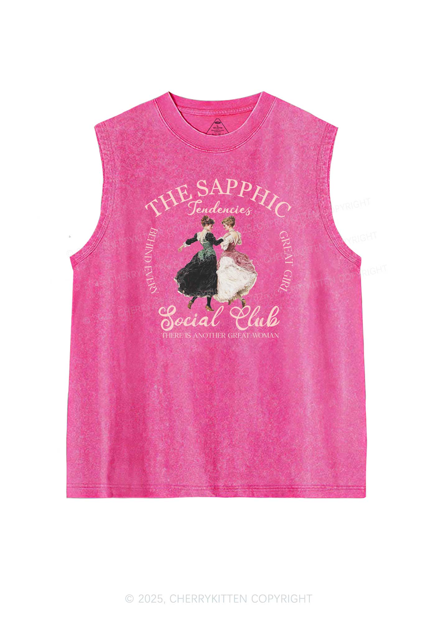The Sapphic Pride Y2K Washed Muscle Tank Cherrykitten - Image 4