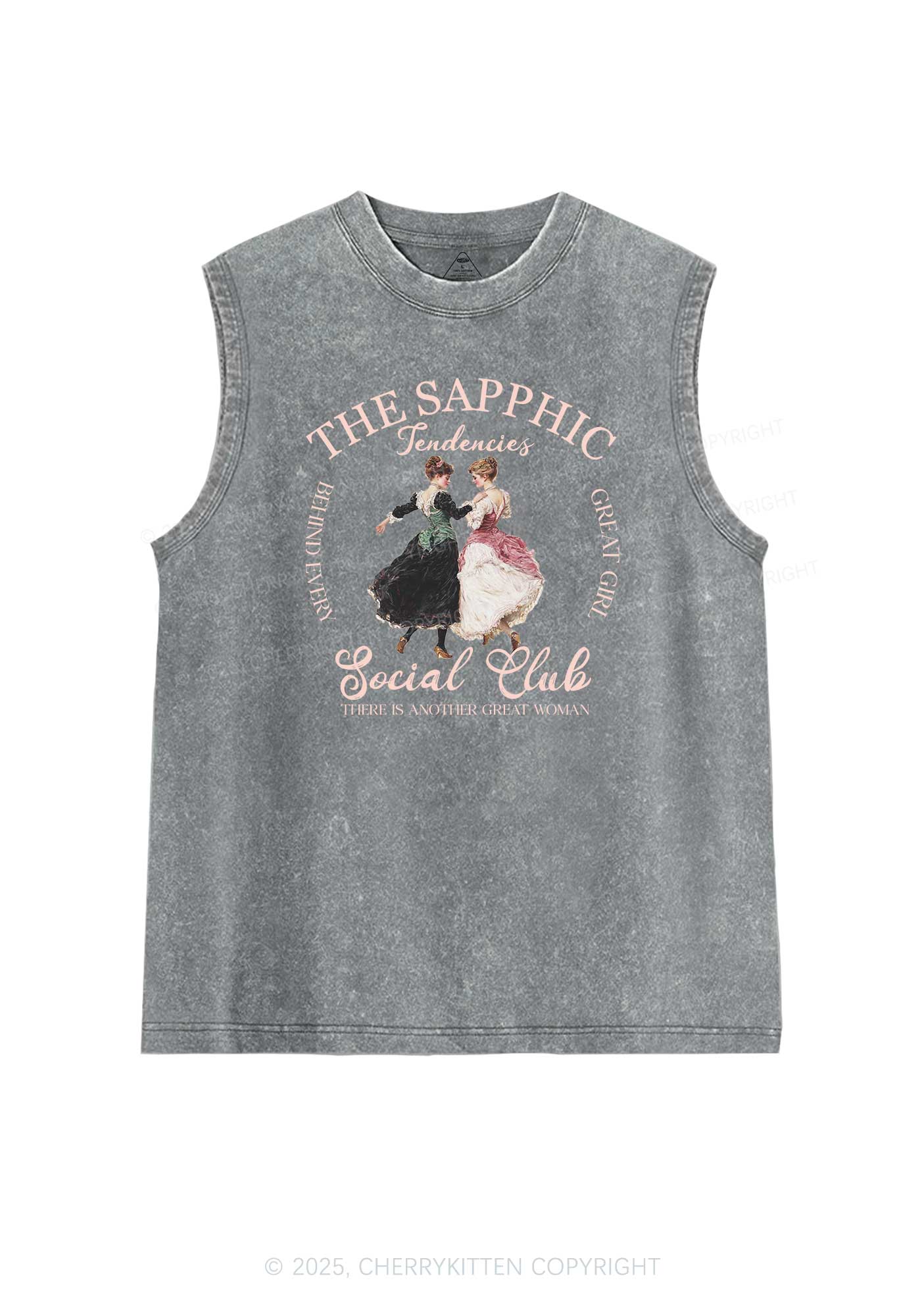 The Sapphic Pride Y2K Washed Muscle Tank Cherrykitten - Image 5
