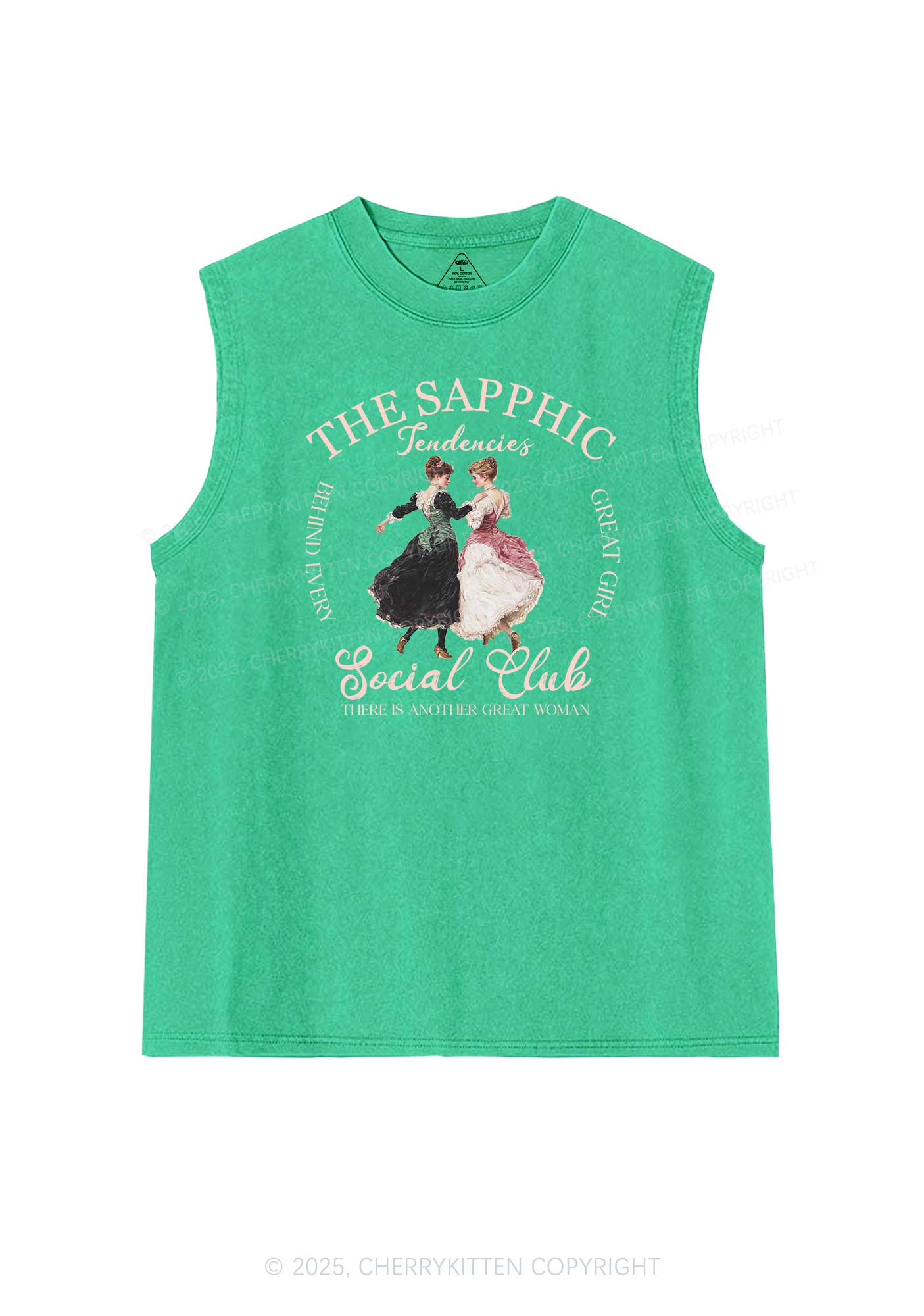 The Sapphic Pride Y2K Washed Muscle Tank Cherrykitten - Image 7