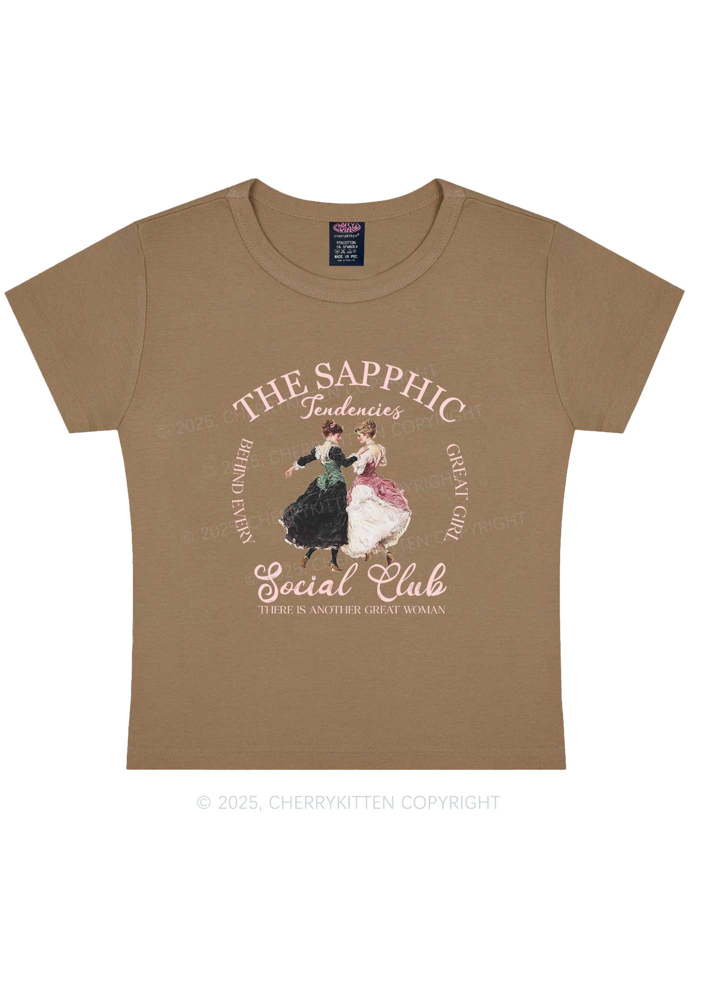 The Sapphic Pride Y2K Baby Tee Cherrykitten - Image 10