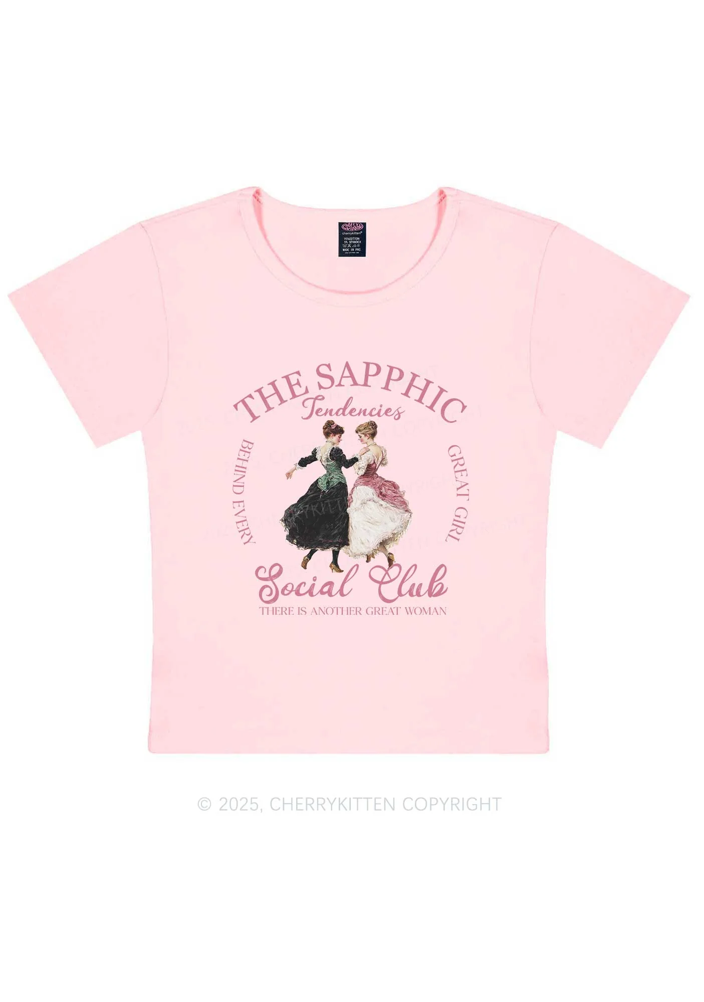 The Sapphic Pride Y2K Baby Tee Cherrykitten - Image 12