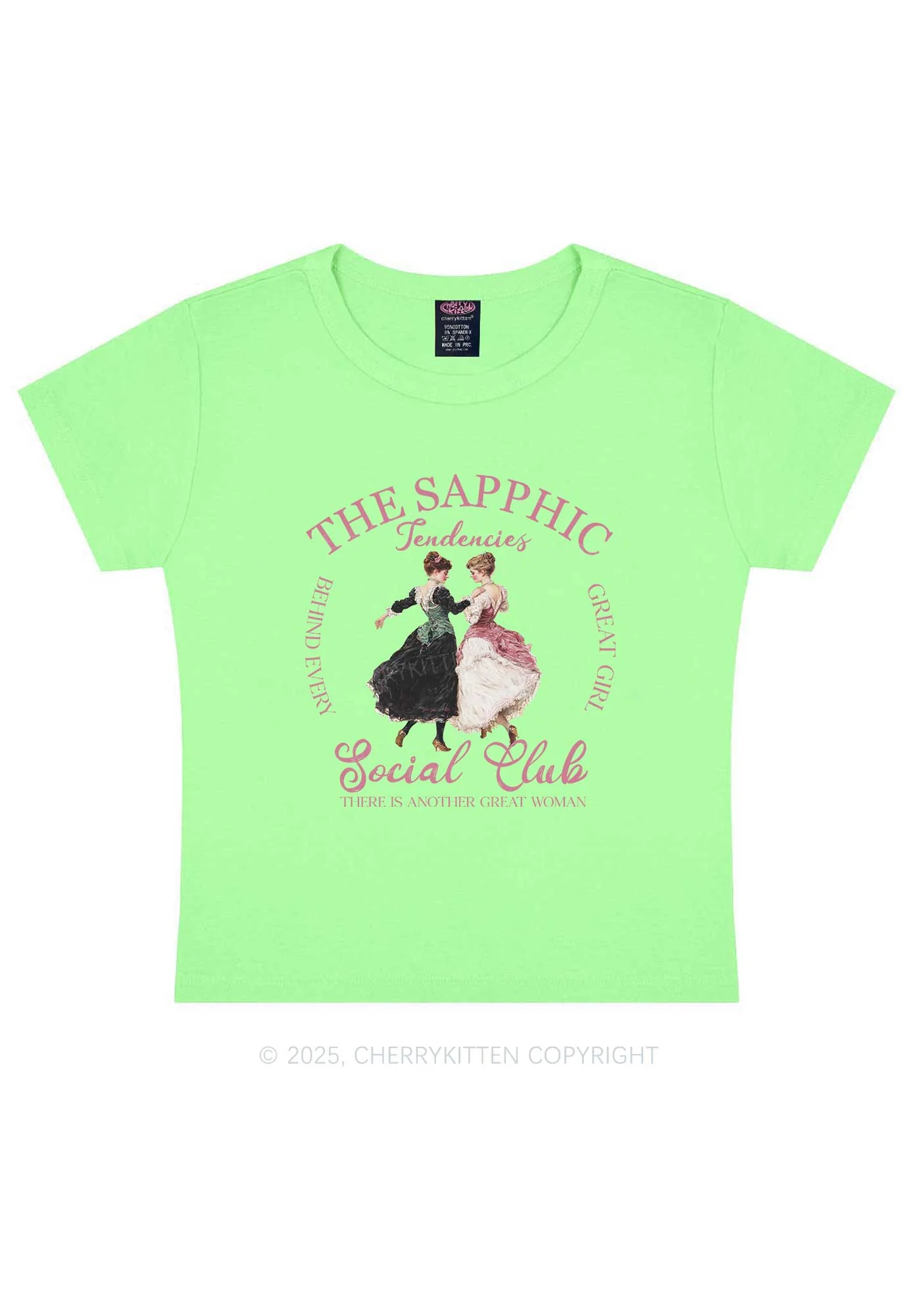 The Sapphic Pride Y2K Baby Tee Cherrykitten - Image 13