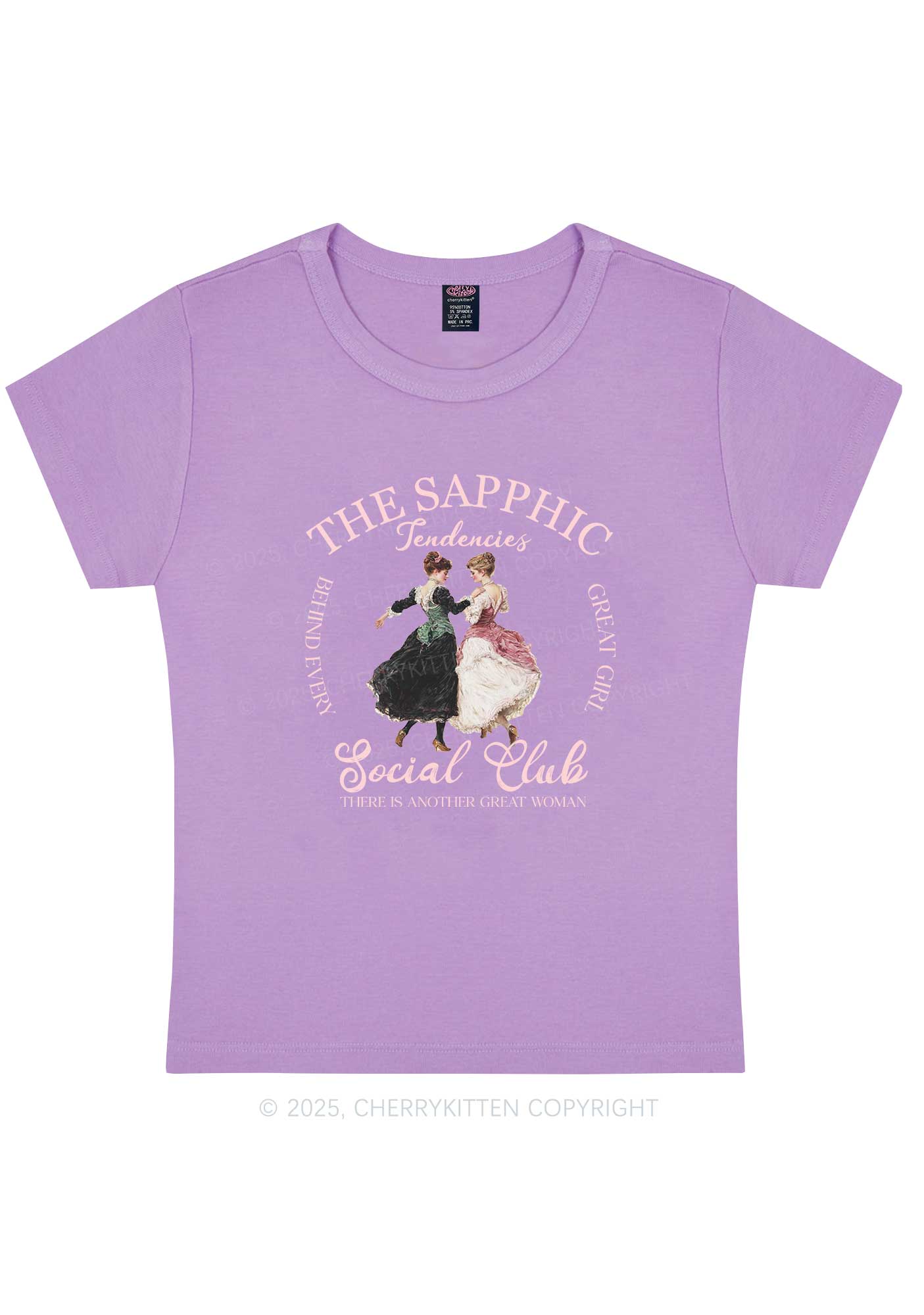 The Sapphic Pride Y2K Baby Tee Cherrykitten - Image 6