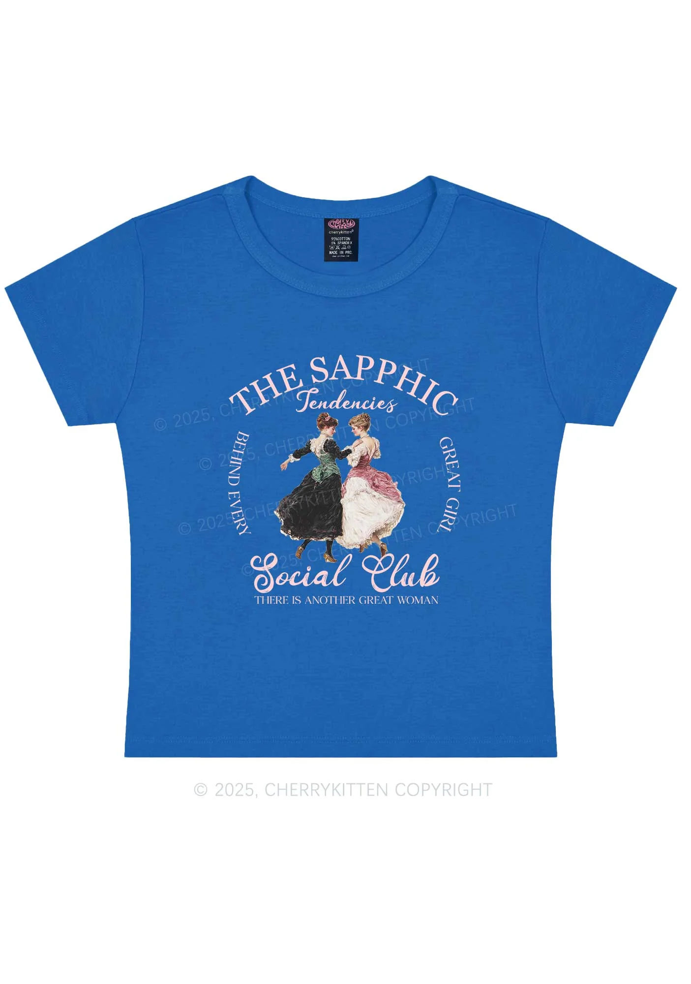 The Sapphic Pride Y2K Baby Tee Cherrykitten - Image 9
