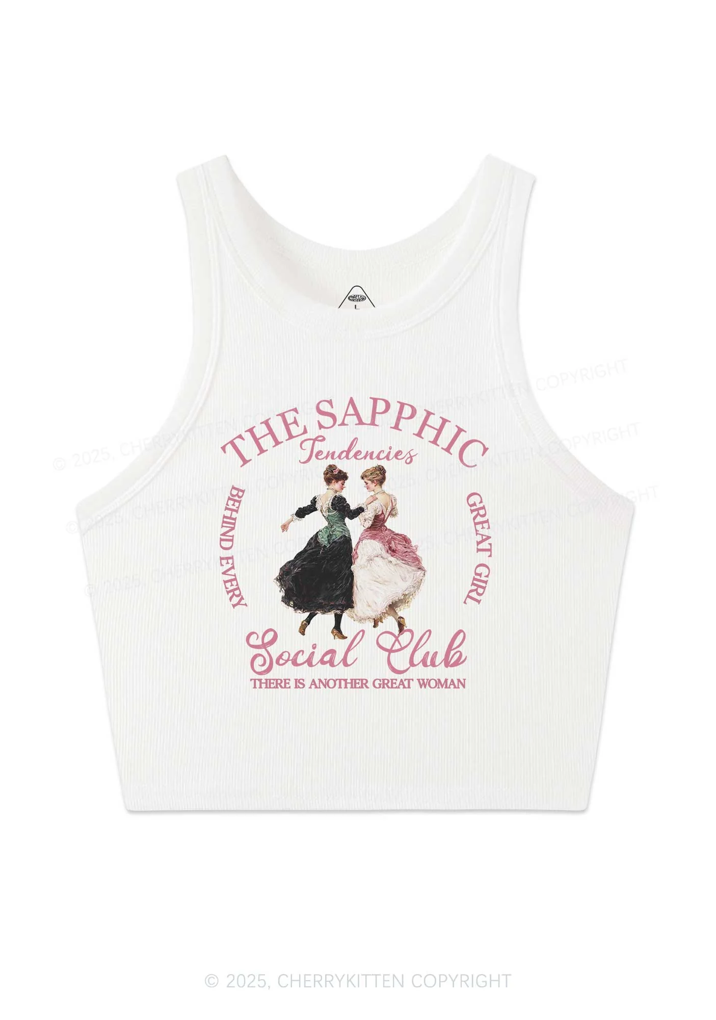 The Sapphic Pride Y2K Crop Tank Top Cherrykitten - Image 3