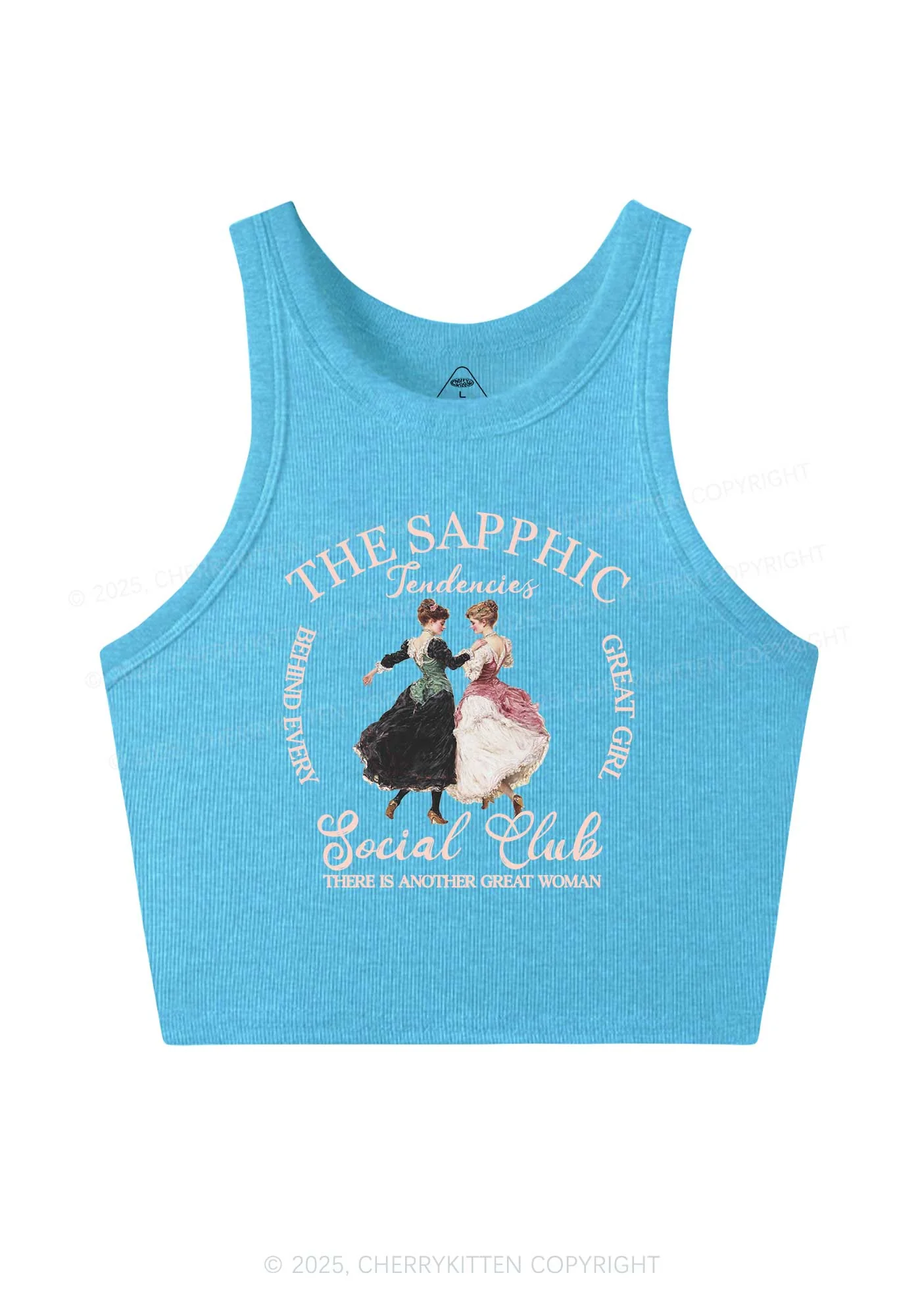 The Sapphic Pride Y2K Crop Tank Top Cherrykitten - Image 5