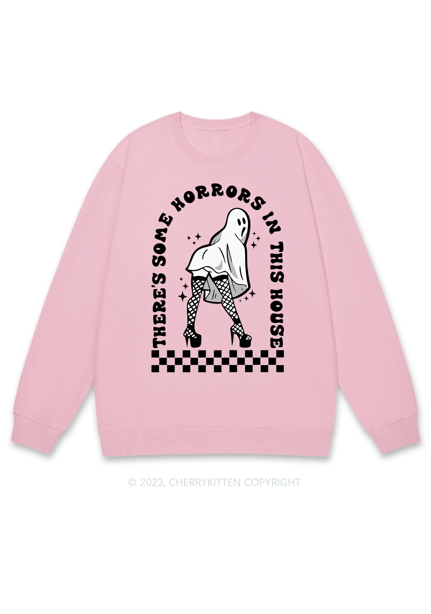 There's Some Horrors In This House Halloween Y2K Sweatshirt Cherrykitten - Image 3