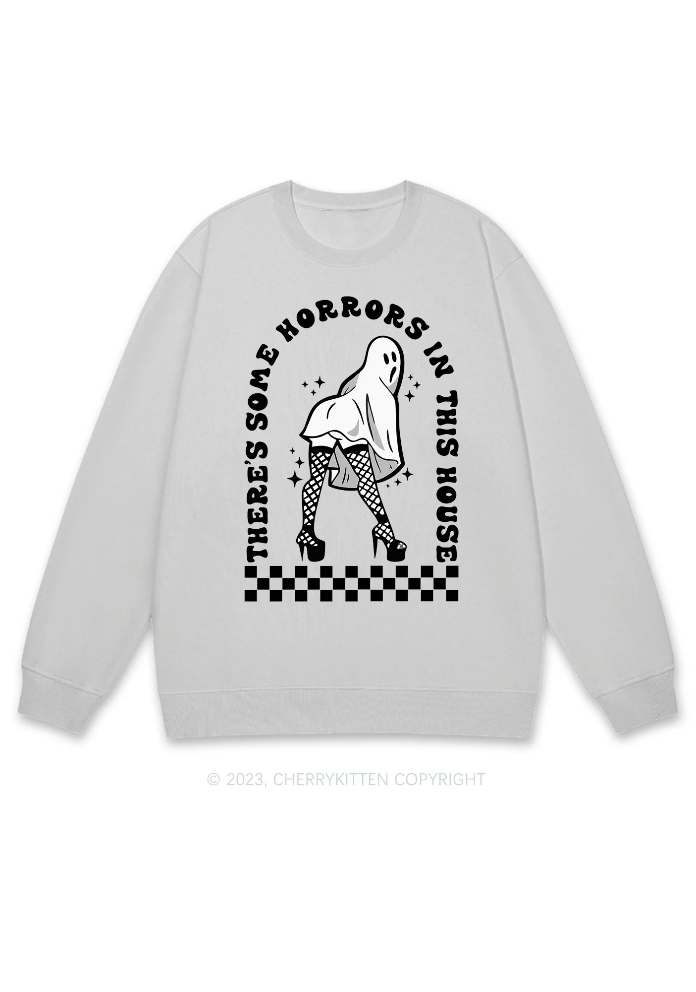 There's Some Horrors In This House Halloween Y2K Sweatshirt Cherrykitten - Image 4