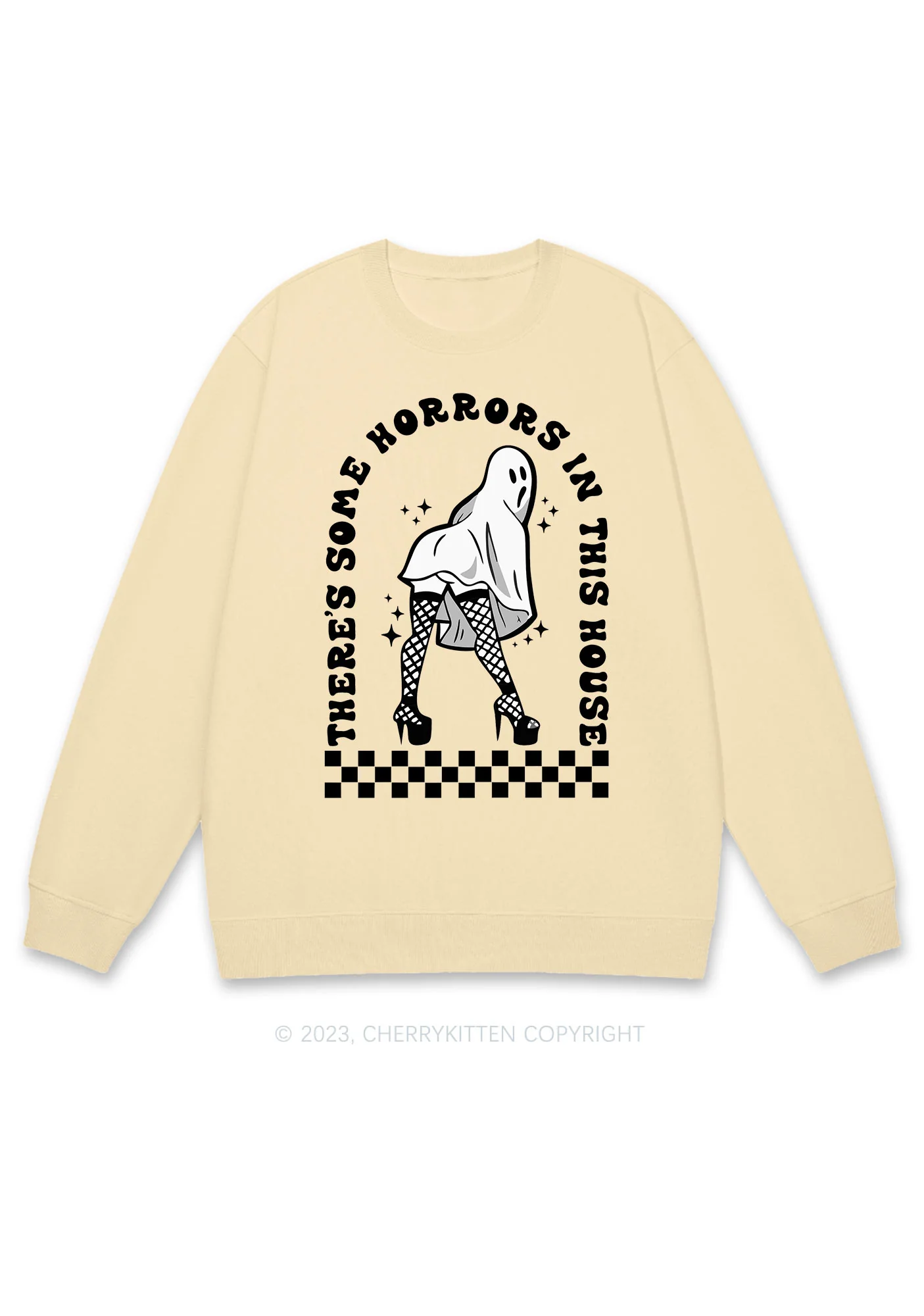 There's Some Horrors In This House Halloween Y2K Sweatshirt Cherrykitten - Image 5