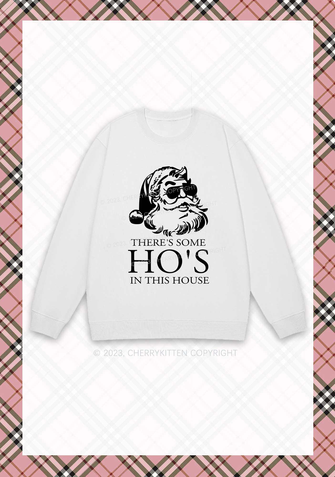 There's Some HO'S In This House Christmas Y2K Sweatshirt Cherrykitten - Image 3