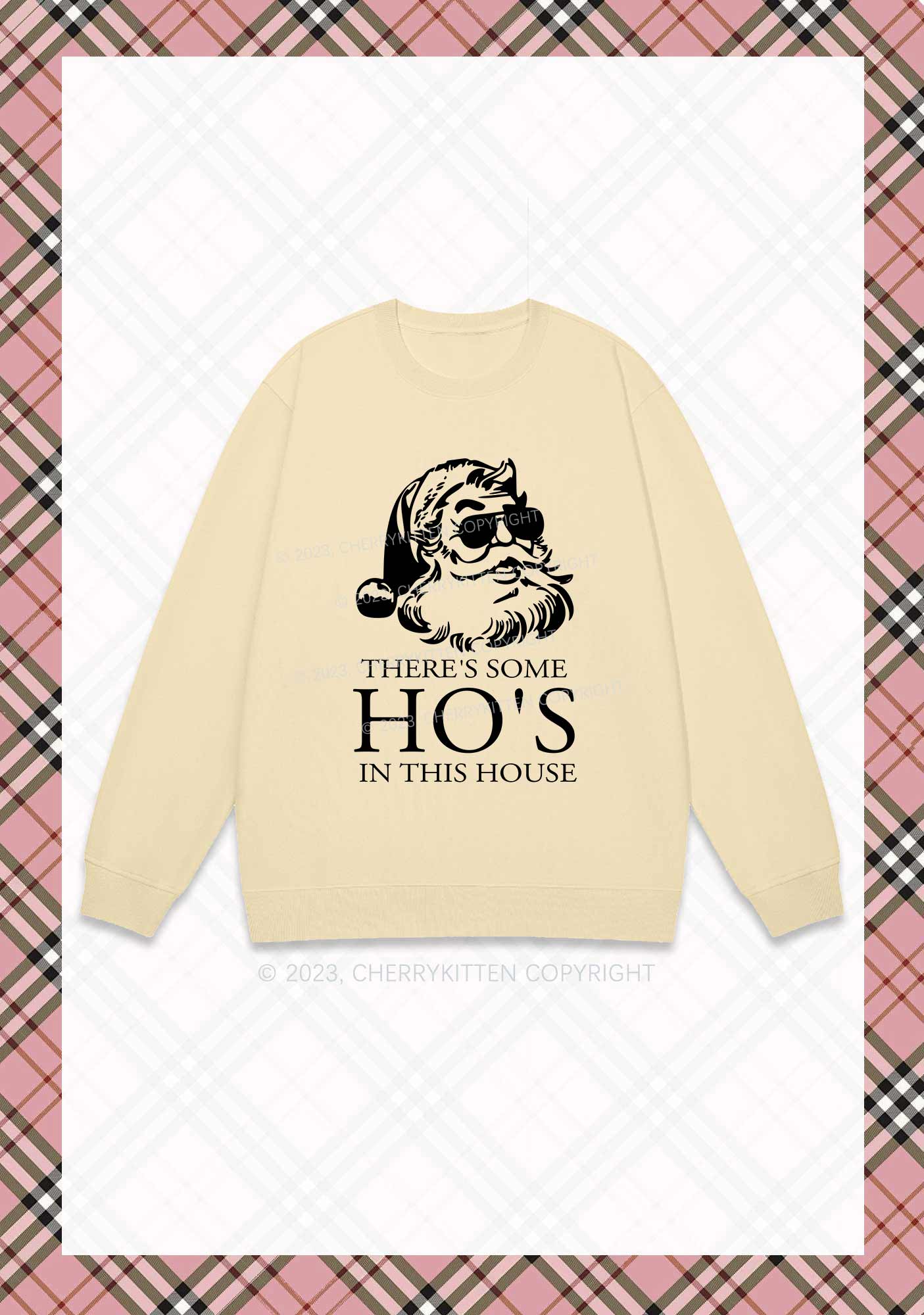 There's Some HO'S In This House Christmas Y2K Sweatshirt Cherrykitten - Image 4