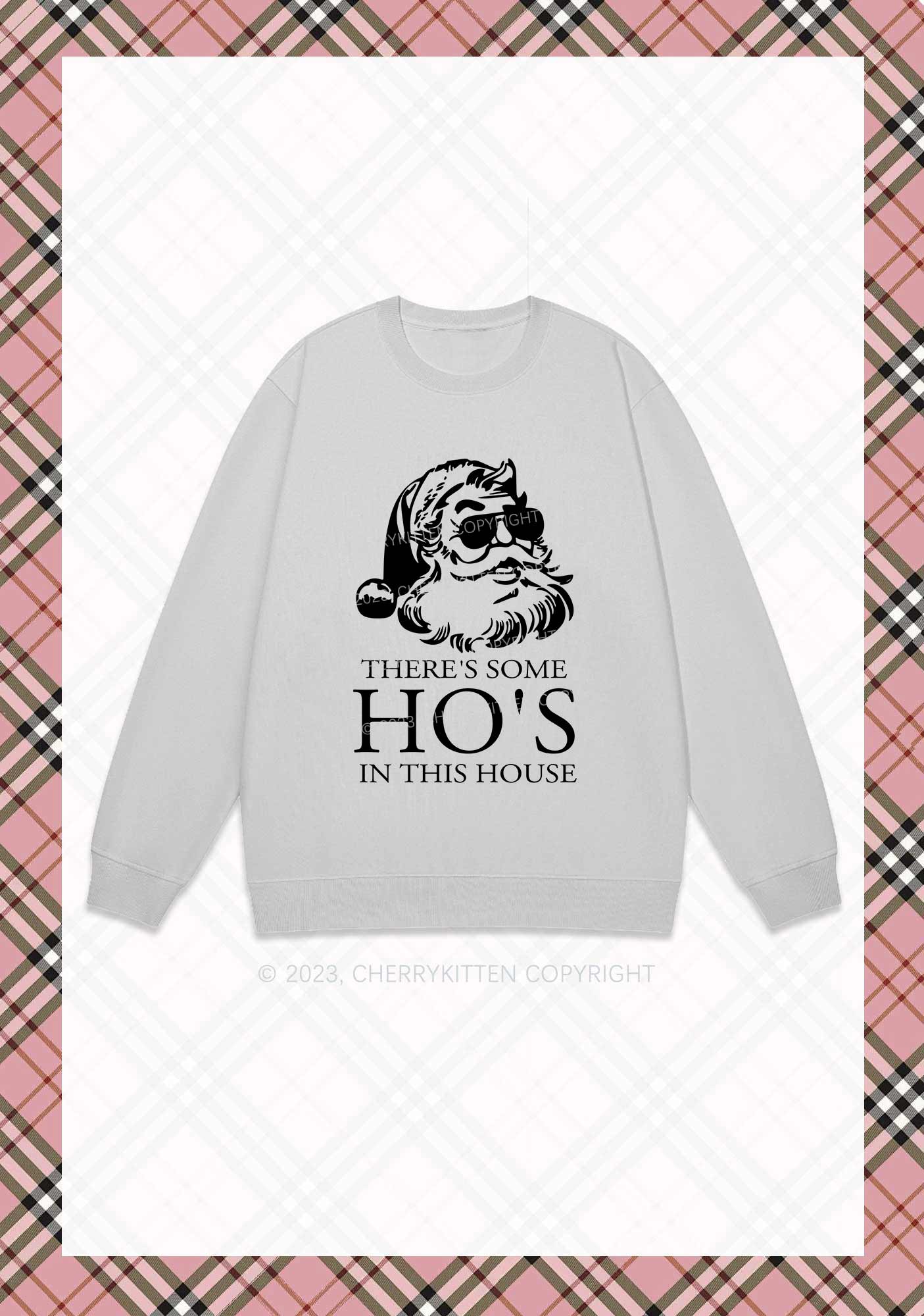 There's Some HO'S In This House Christmas Y2K Sweatshirt Cherrykitten - Image 5