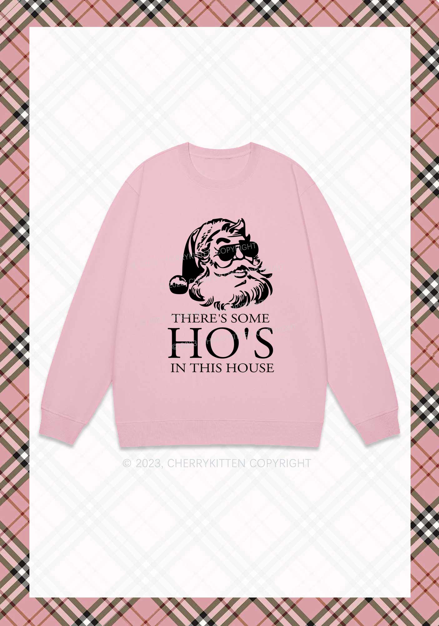 There's Some HO'S In This House Christmas Y2K Sweatshirt Cherrykitten - Image 6