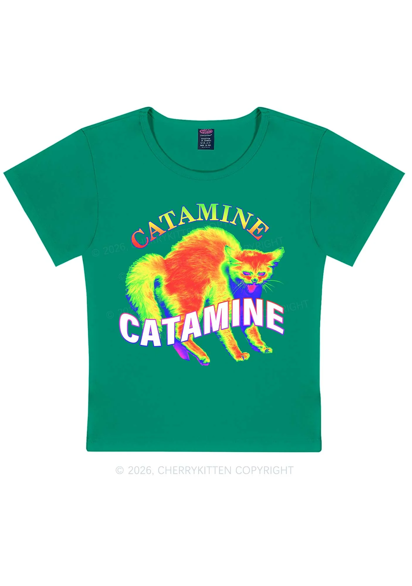 Thermal Cat Y2K Baby Tee Cherrykitten - Image 10
