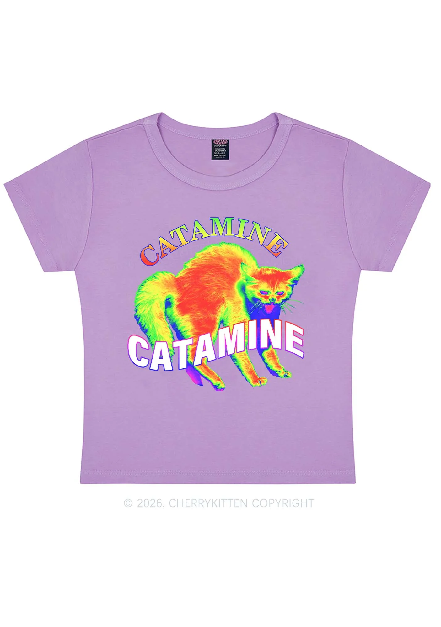Thermal Cat Y2K Baby Tee Cherrykitten - Image 4