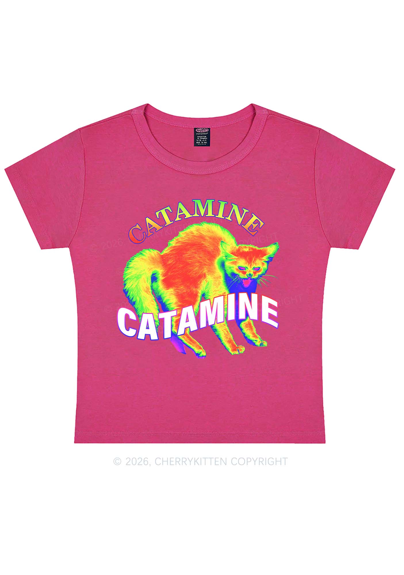 Thermal Cat Y2K Baby Tee Cherrykitten - Image 5