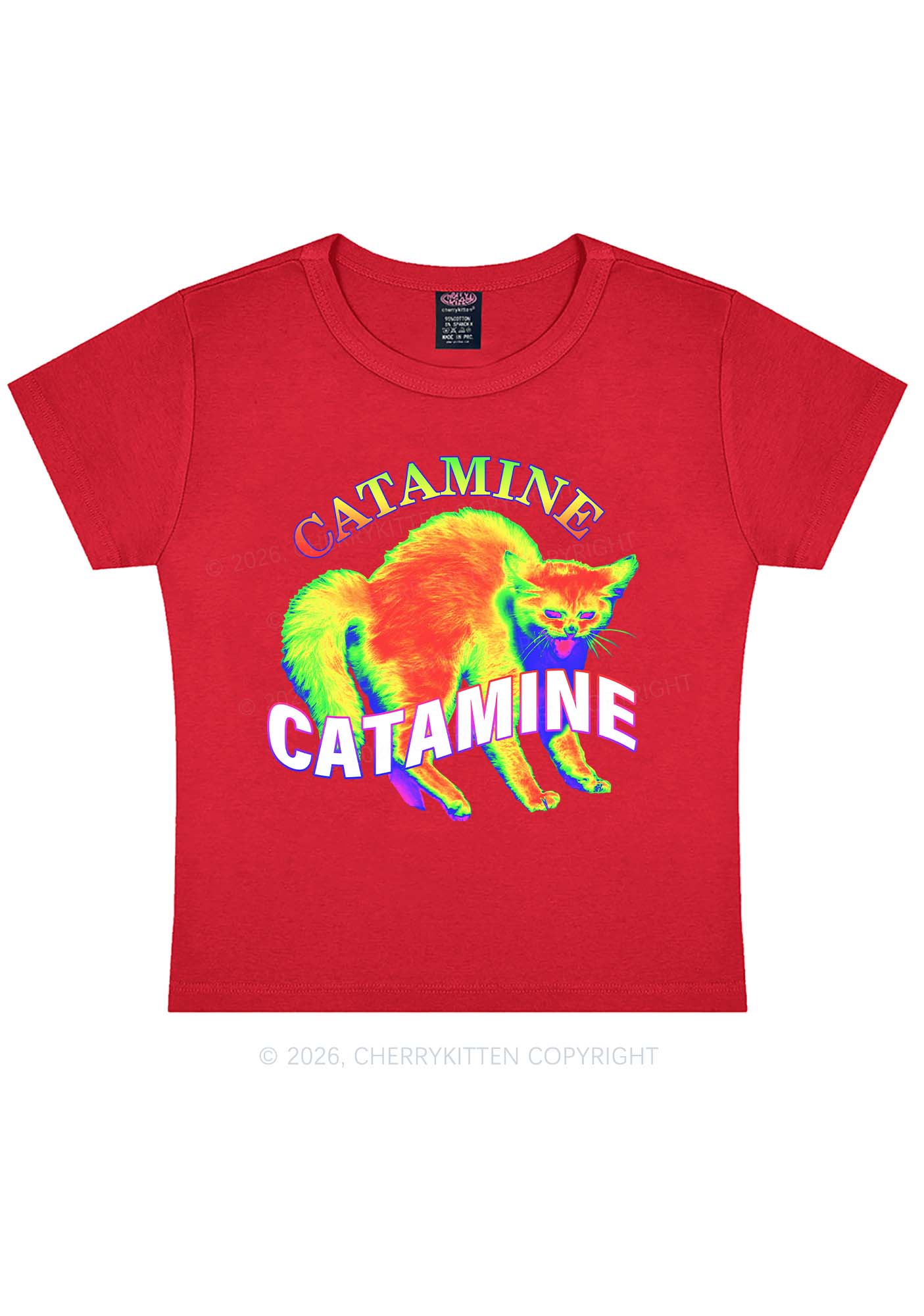 Thermal Cat Y2K Baby Tee Cherrykitten - Image 6