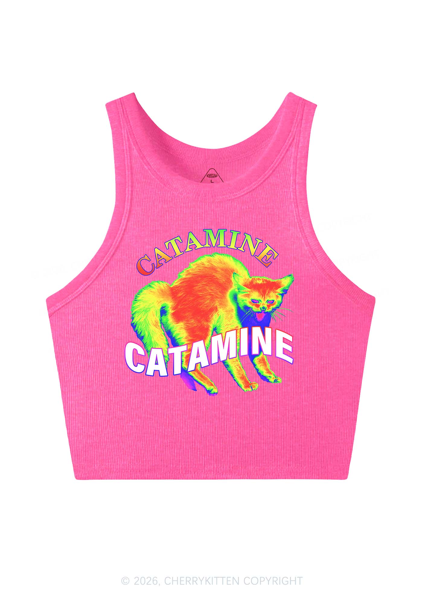 Thermal Cat Y2K Crop Tank Top Cherrykitten - Image 3