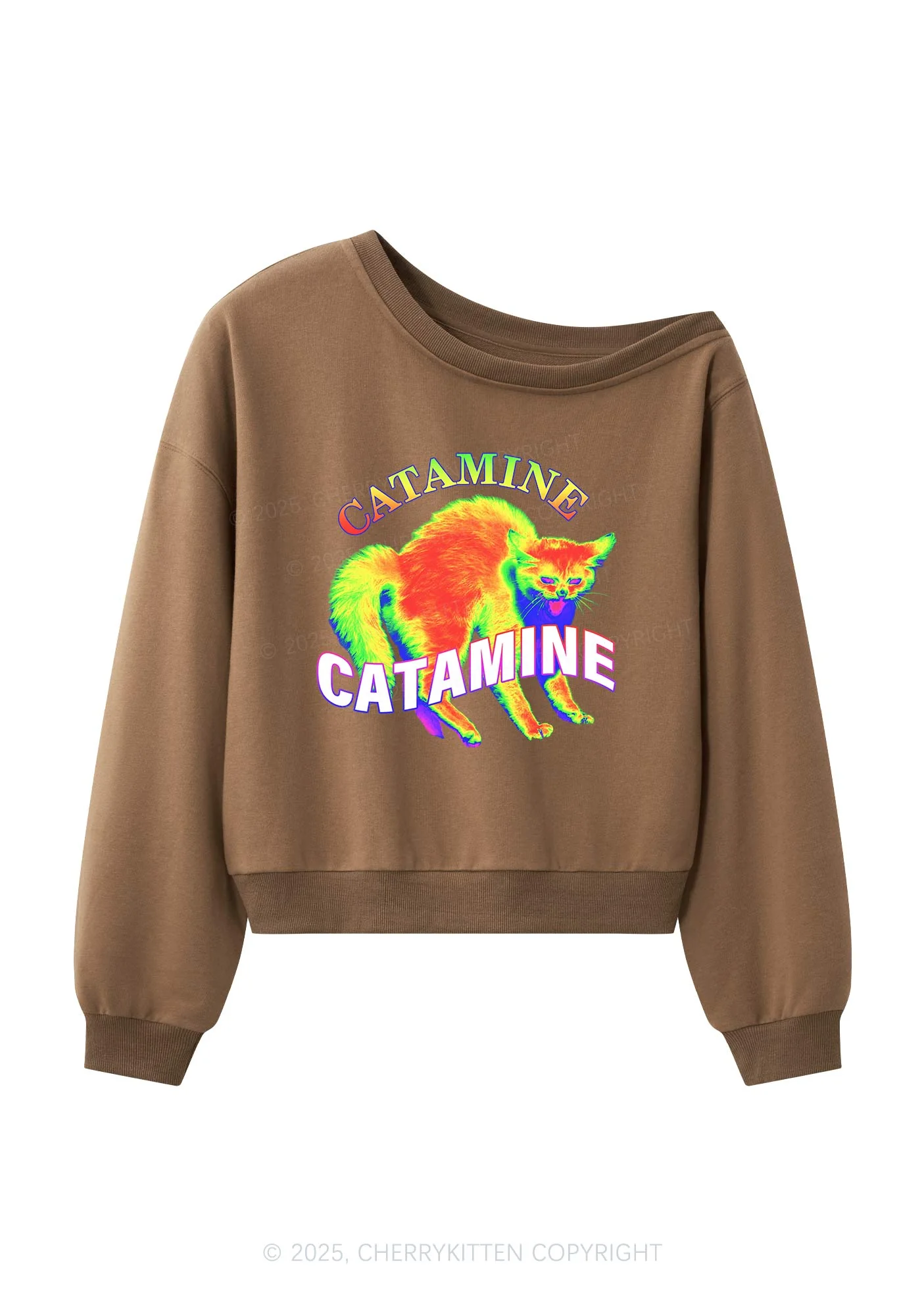 Thermal Cat Y2K Off Shoulder Sweatshirts Cherrykitten - Image 3
