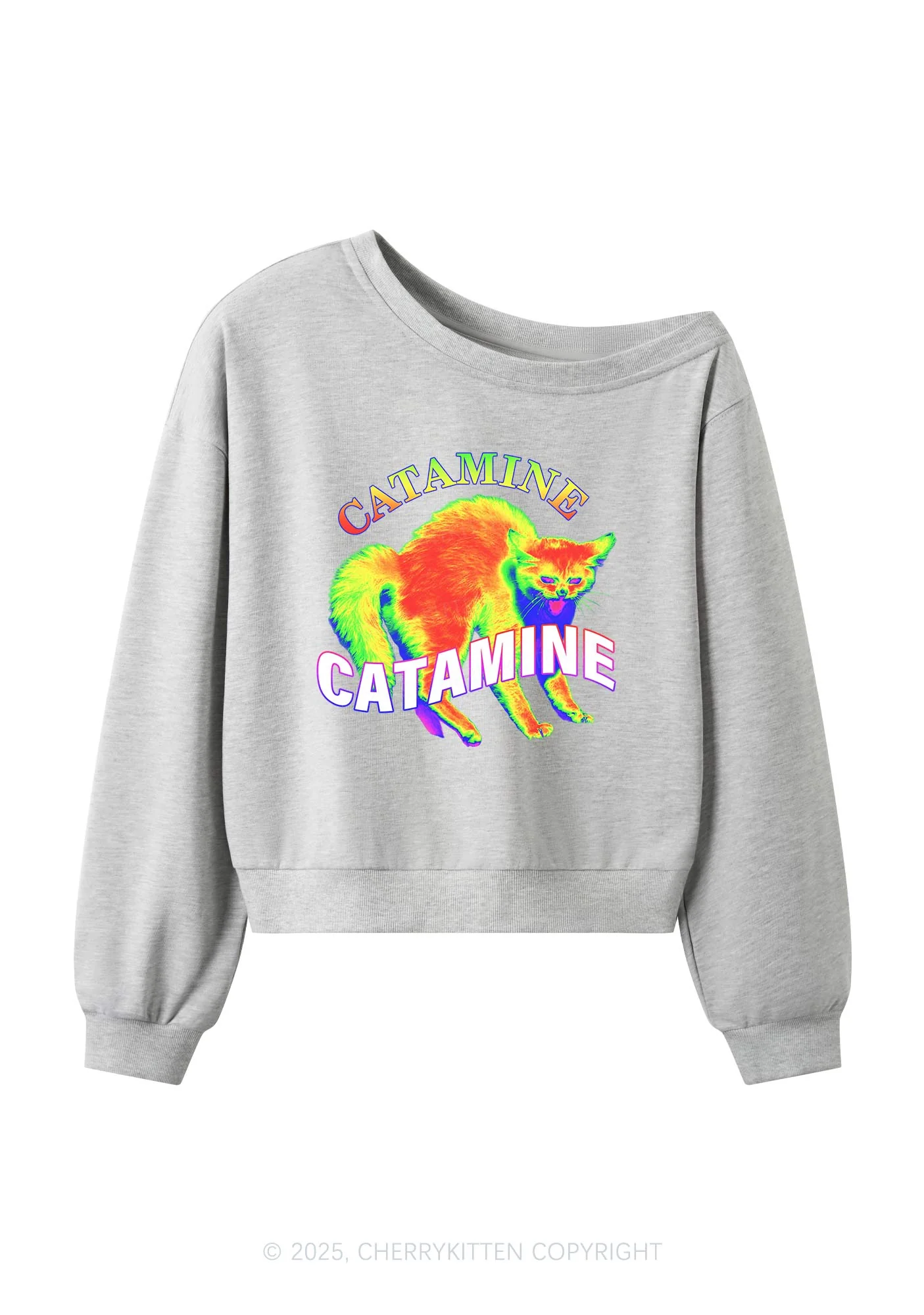 Thermal Cat Y2K Off Shoulder Sweatshirts Cherrykitten - Image 4