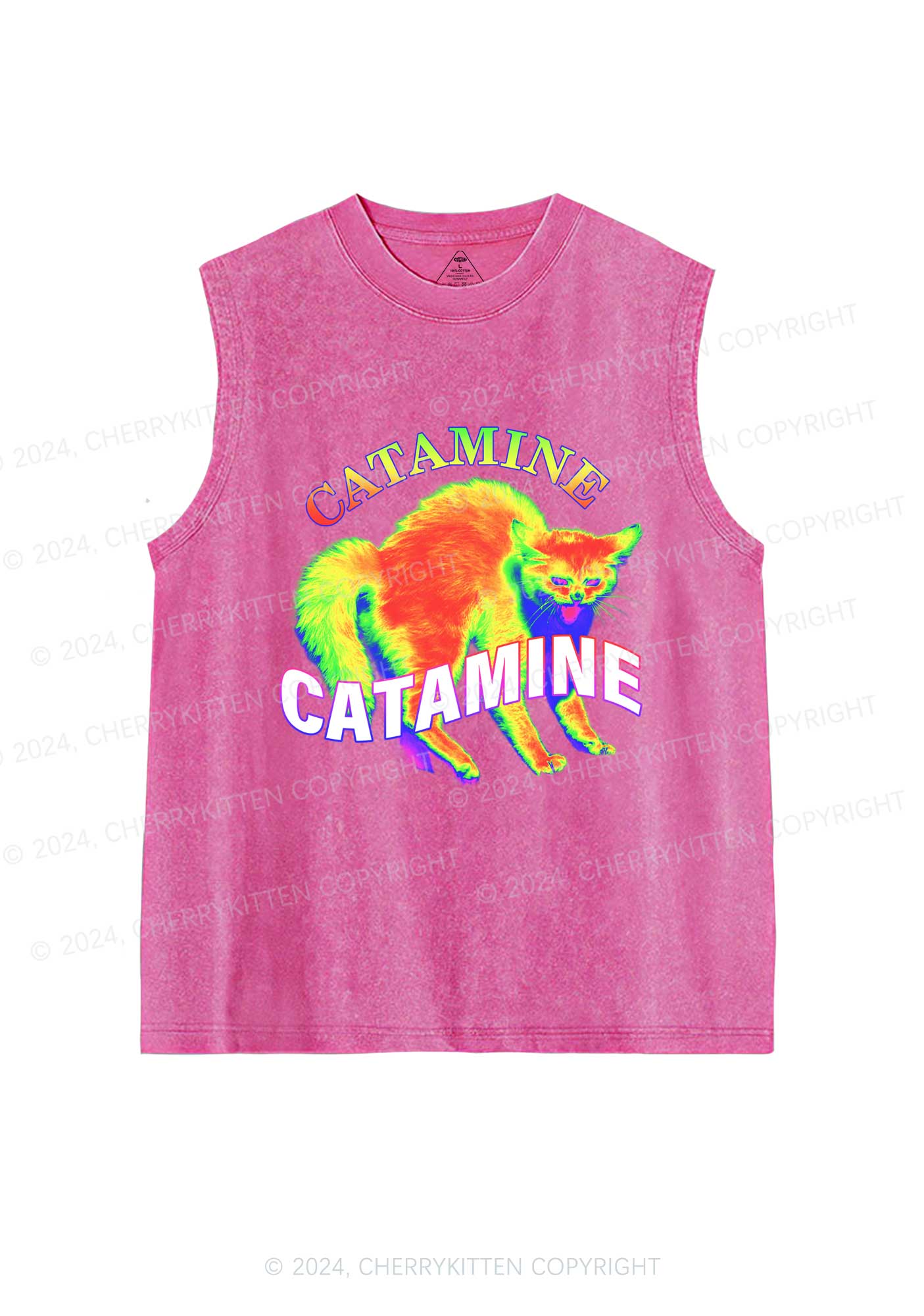 Thermal Cat Y2K Washed Tank Cherrykitten - Image 3