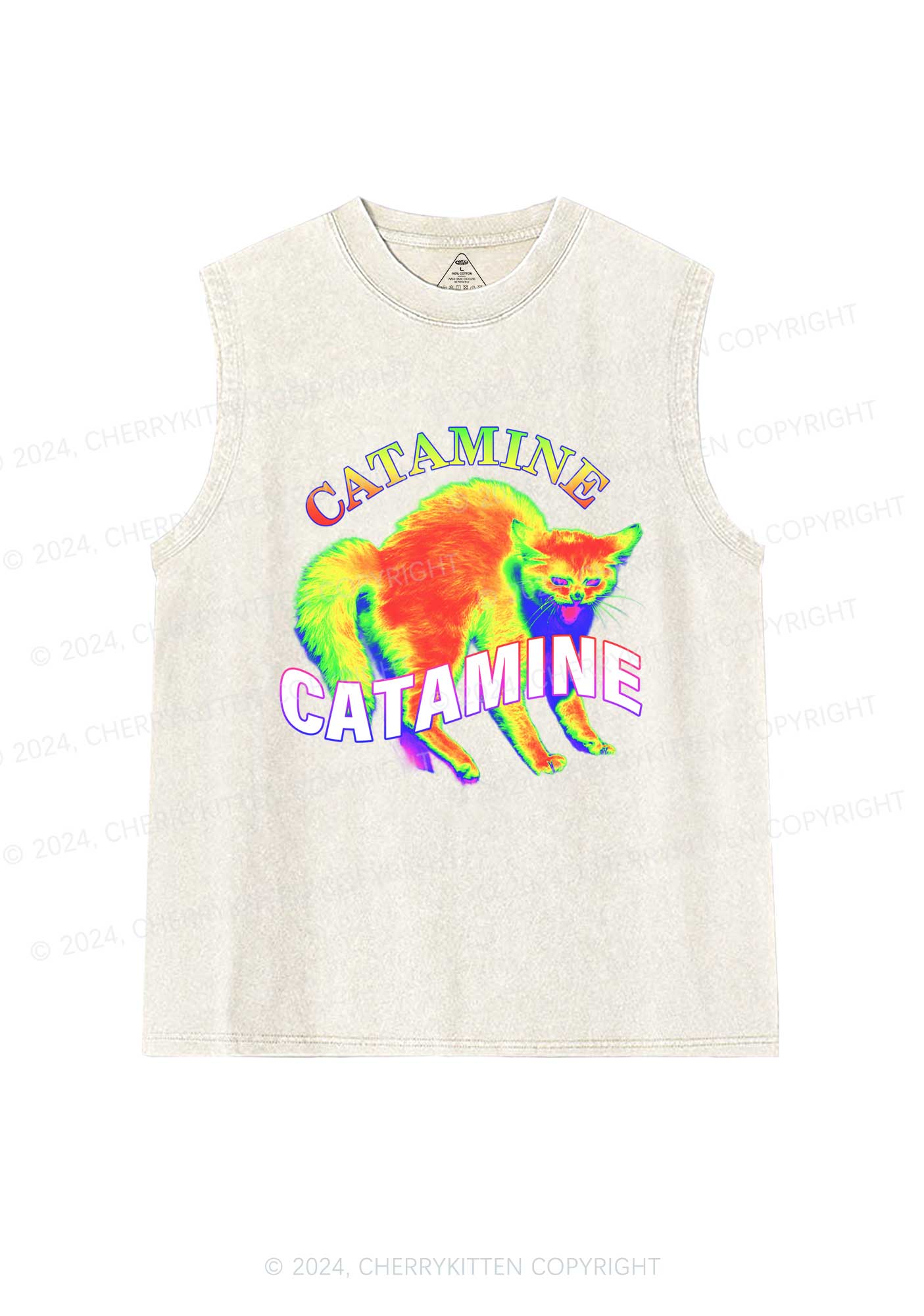 Thermal Cat Y2K Washed Tank Cherrykitten - Image 4