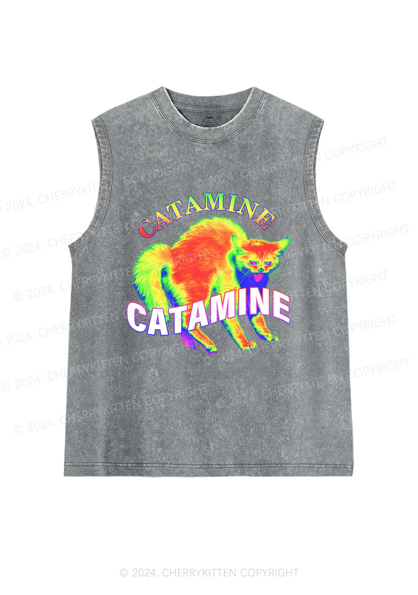 Thermal Cat Y2K Washed Tank Cherrykitten - Image 5