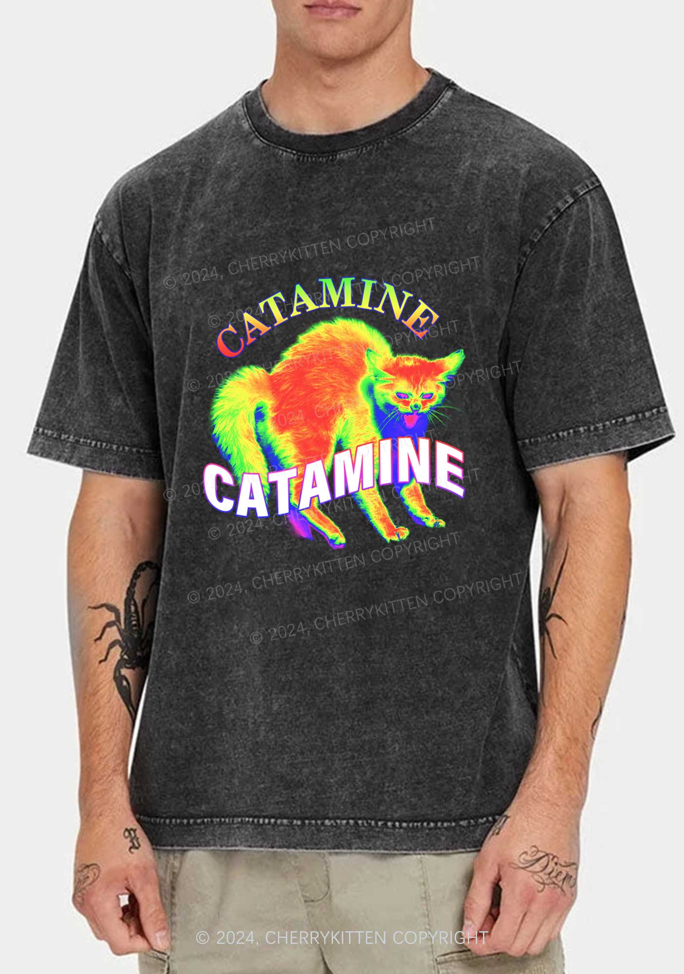 Thermal Cat Y2K Washed Tee Cherrykitten - Image 2
