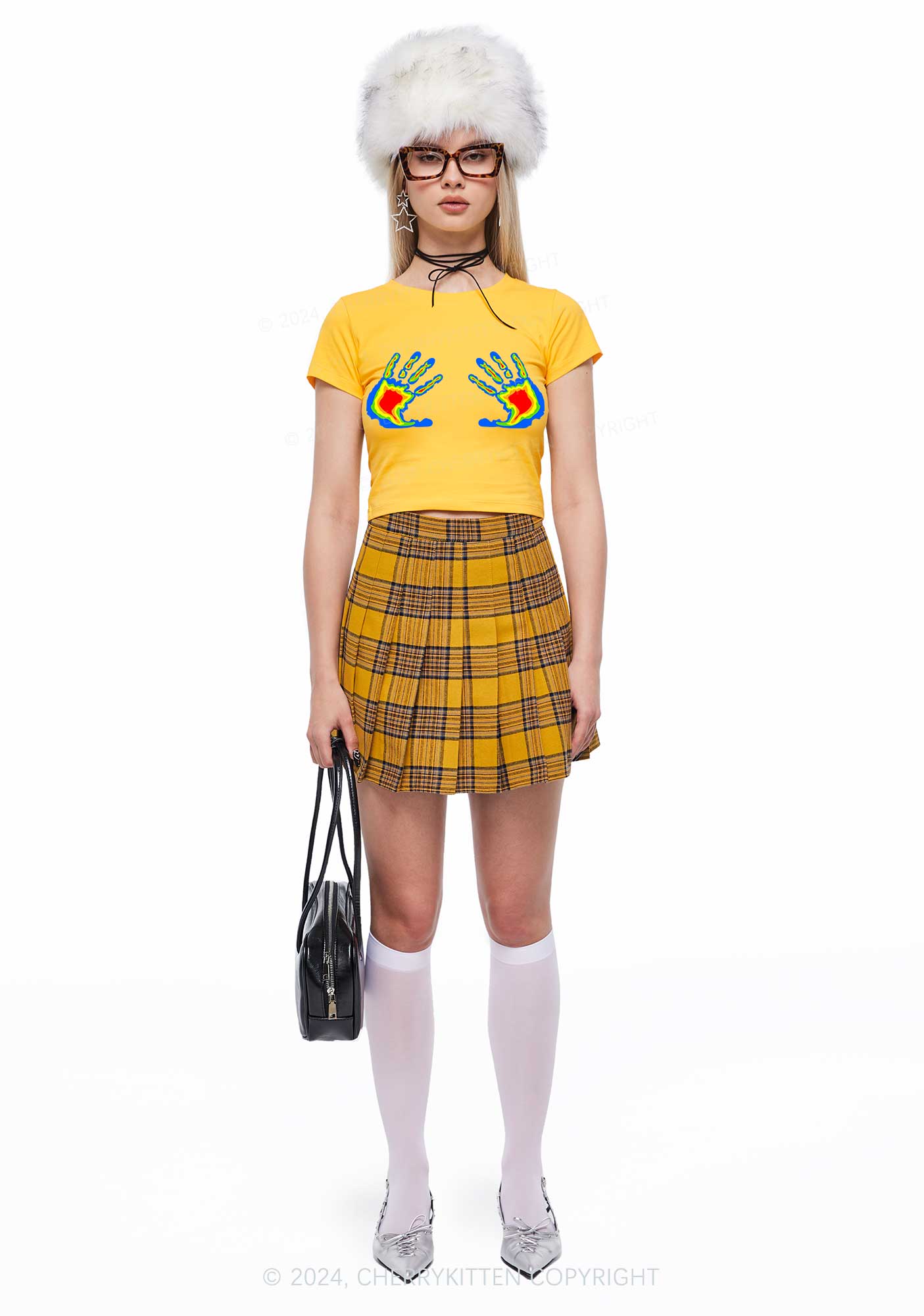 Thermal Hands Y2k Baby Tee - Image 3