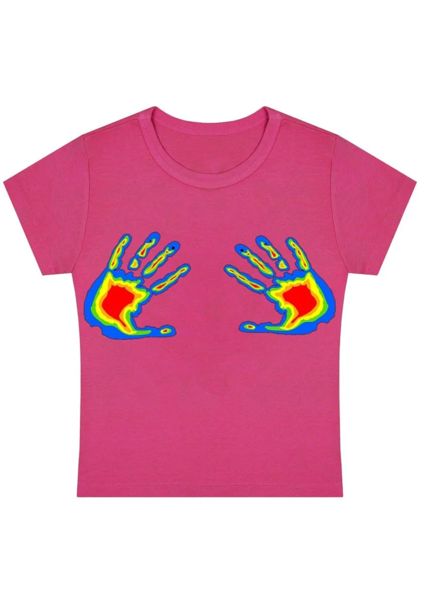 Thermal Hands Y2k Baby Tee - Image 5