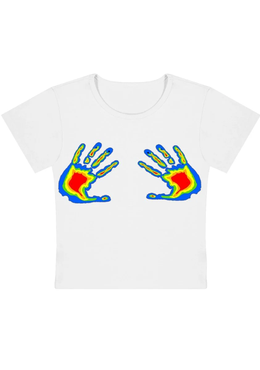 Thermal Hands Y2k Baby Tee - Image 6