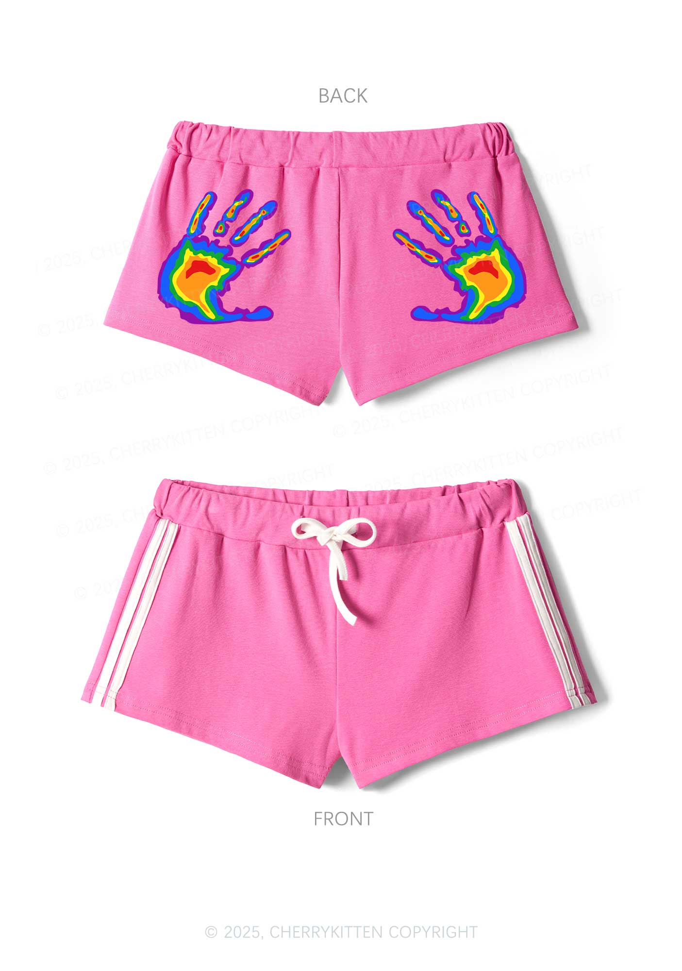 Thermal Hands Pride Y2K Drawstring Mini Shorts Cherrykitten - Image 3