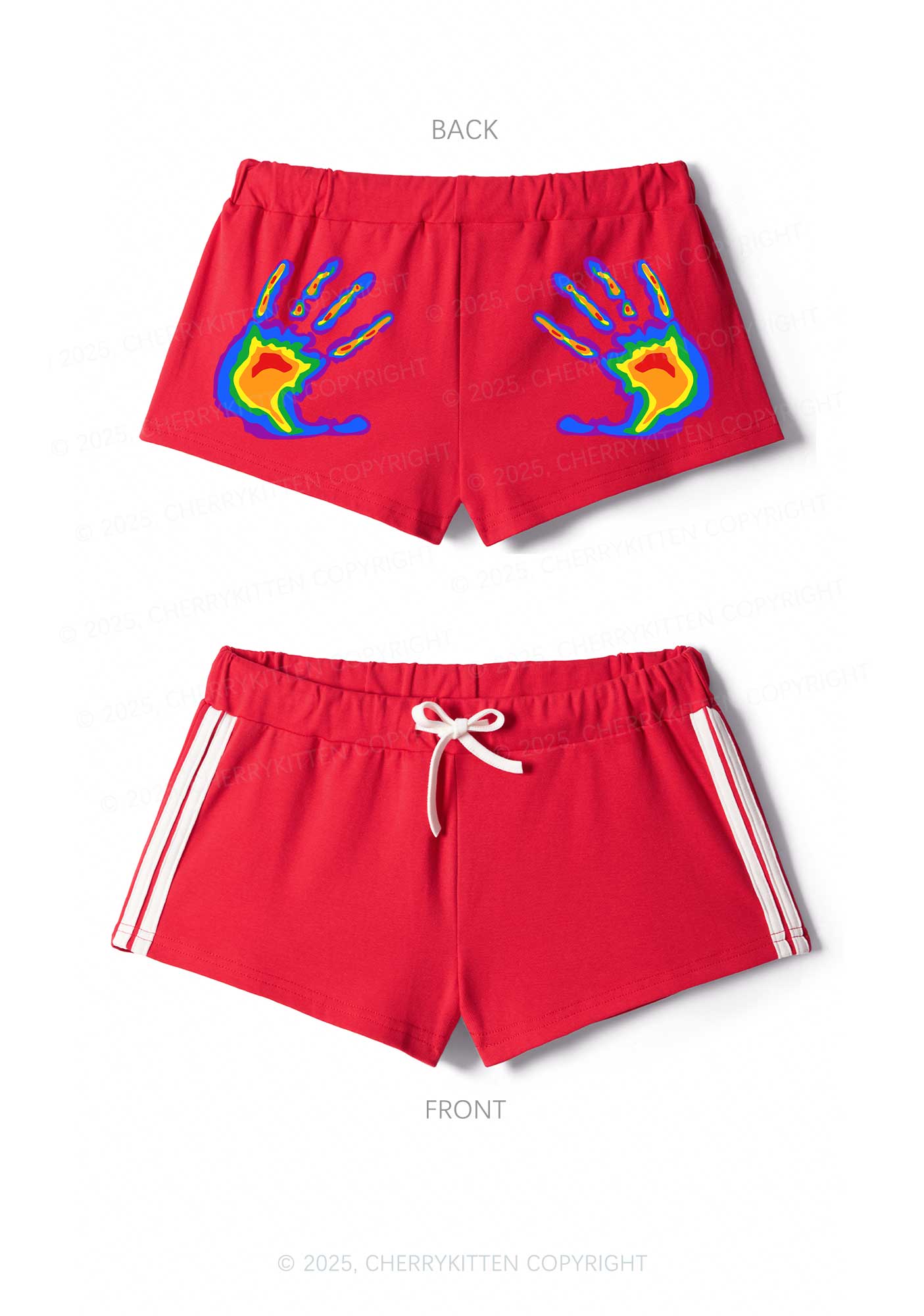 Thermal Hands Pride Y2K Drawstring Mini Shorts Cherrykitten - Image 5