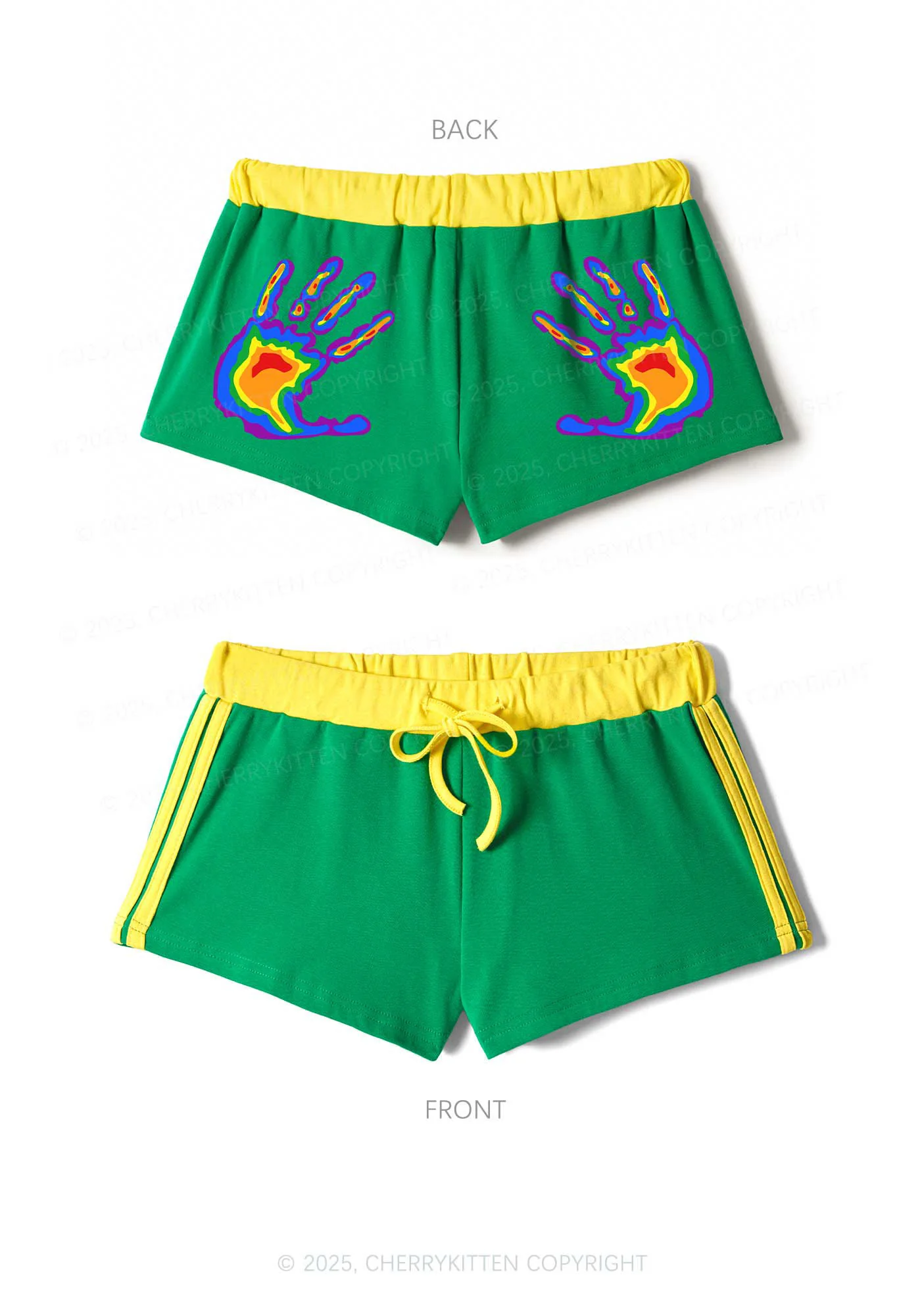 Thermal Hands Pride Y2K Drawstring Mini Shorts Cherrykitten - Image 6
