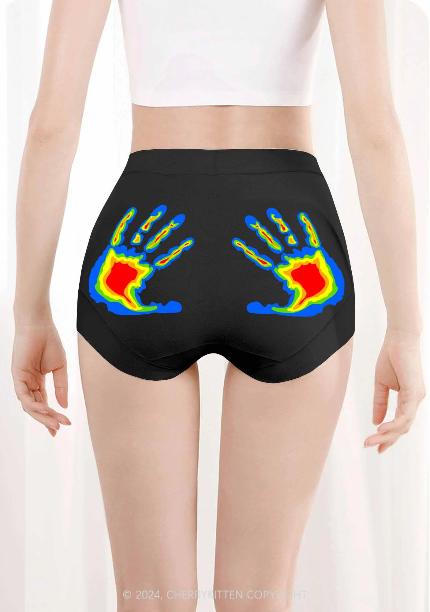 Thermal Hands Y2K Mid Rise Waist Boyshort Cherrykitten - Image 3