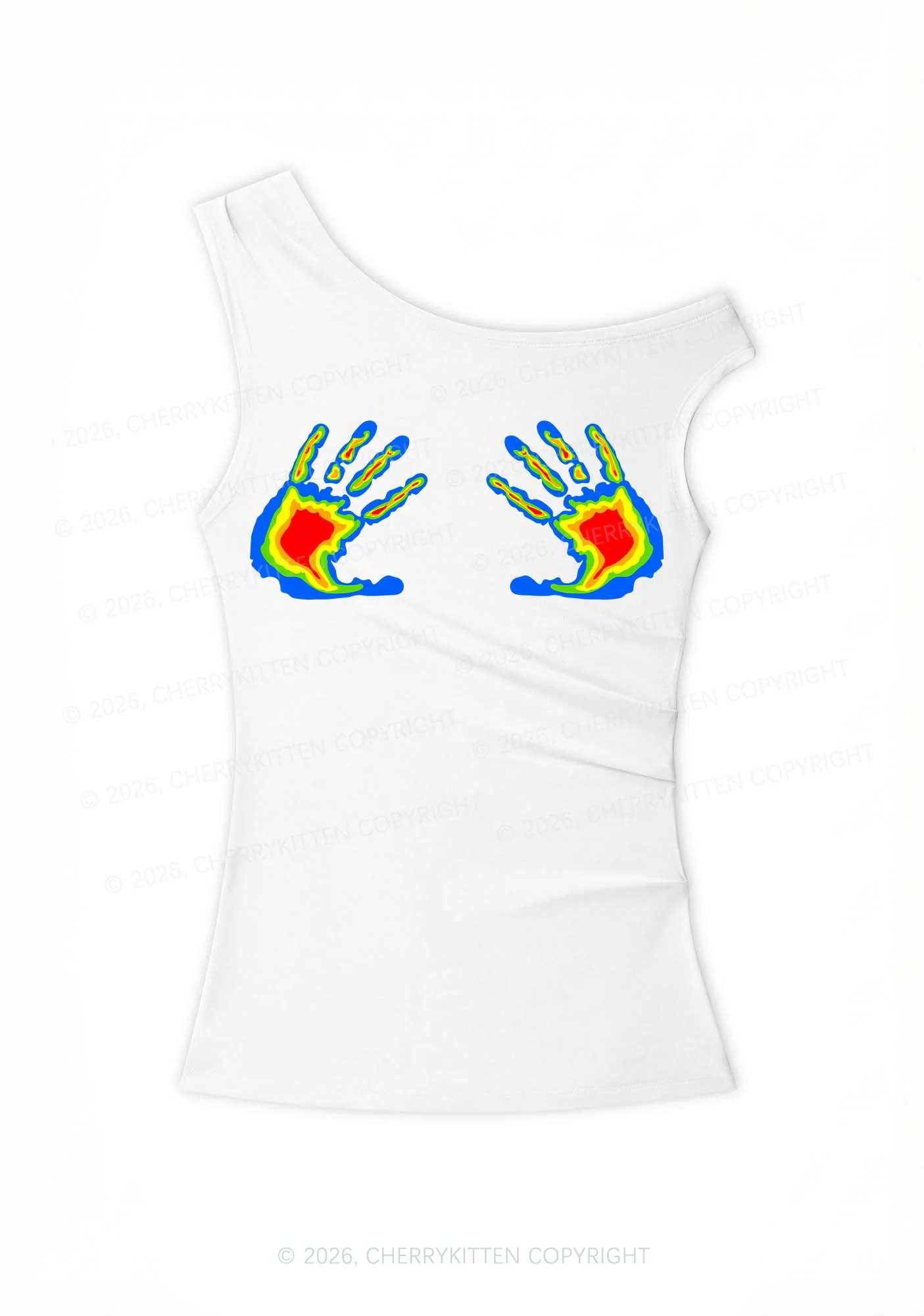 Thermal Hands Y2K Off Shoulder Tank Top Cherrykitten - Image 3